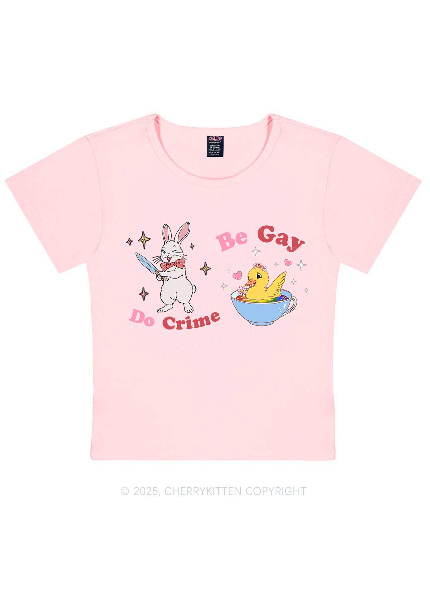 Be Gay Do Crime Pride Y2K Baby Tee Cherrykitten