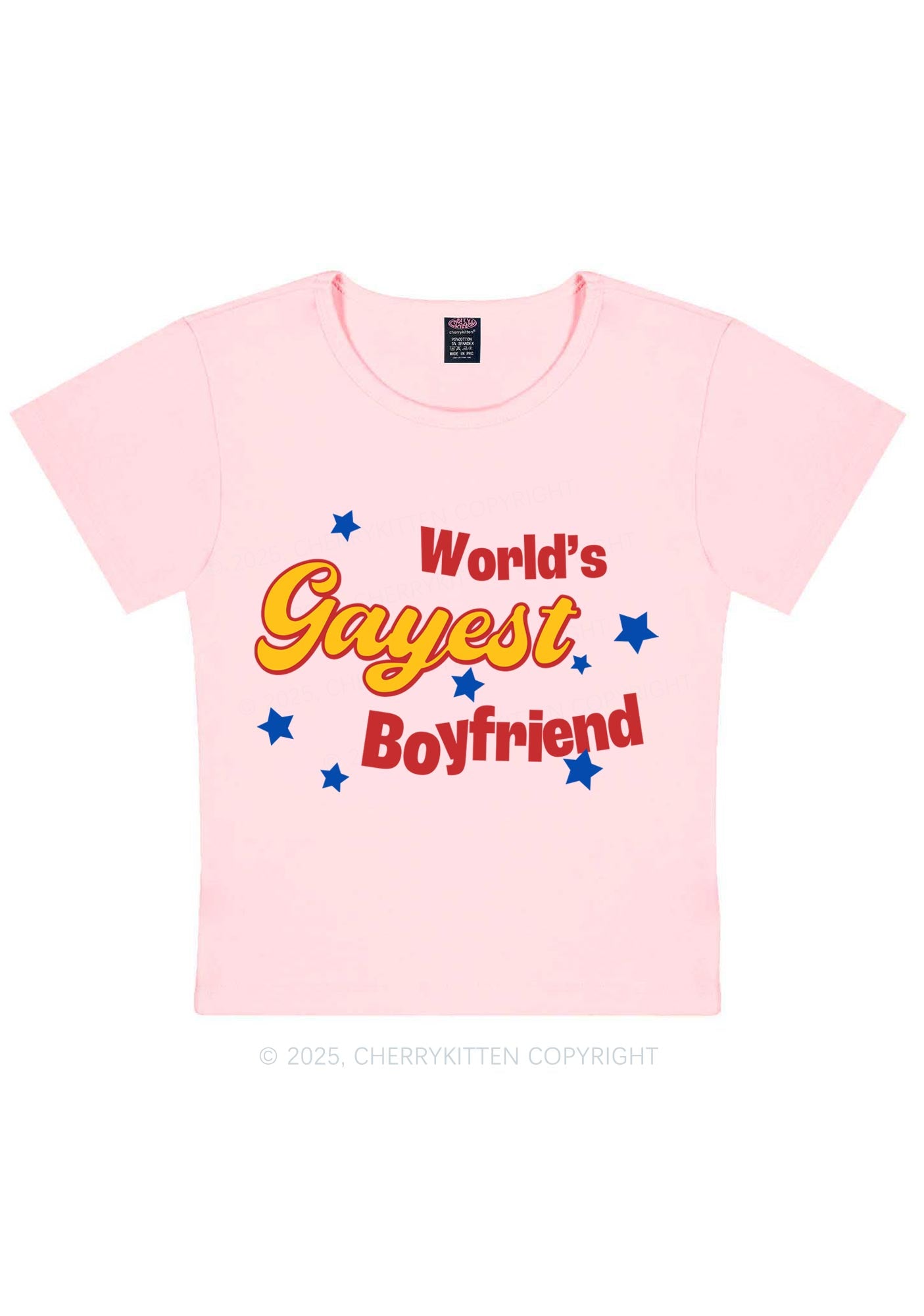 Worlds Gayest Boyfriend Pride Y2K Baby Tee Cherrykitten