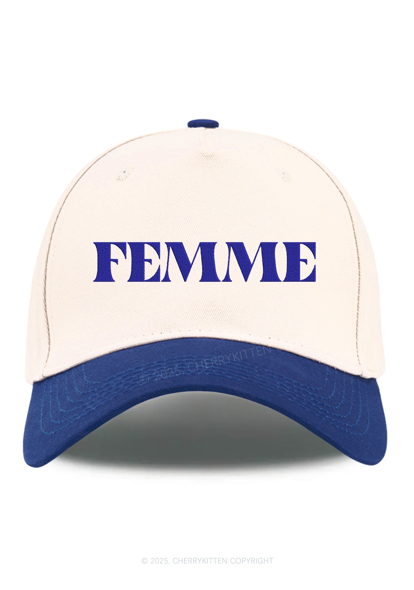 Embroidered Femme Pride Y2K Color Block Baseball Cap Cherrykitten