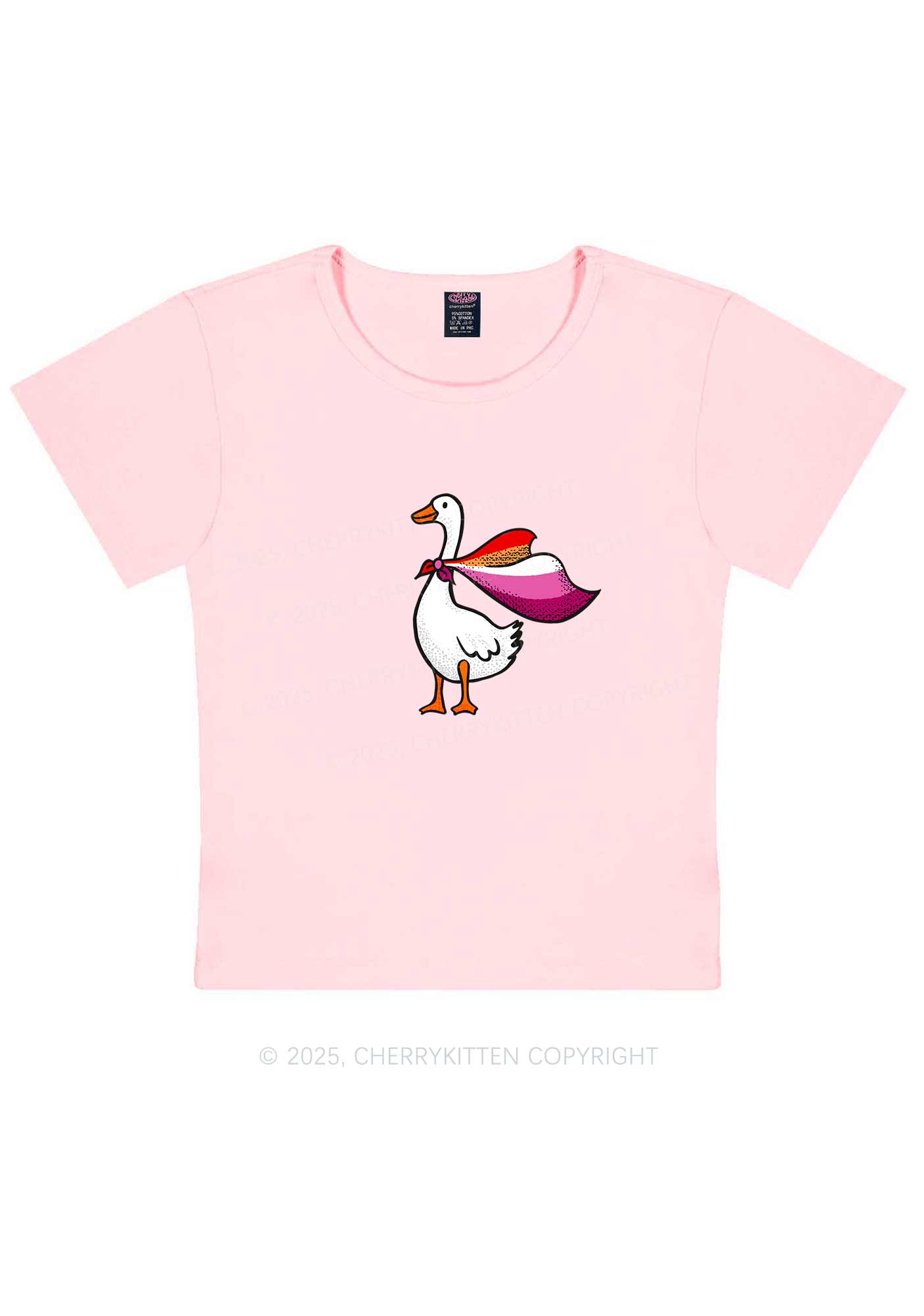 Lesbian Goose Pride Y2K Baby Tee Cherrykitten
