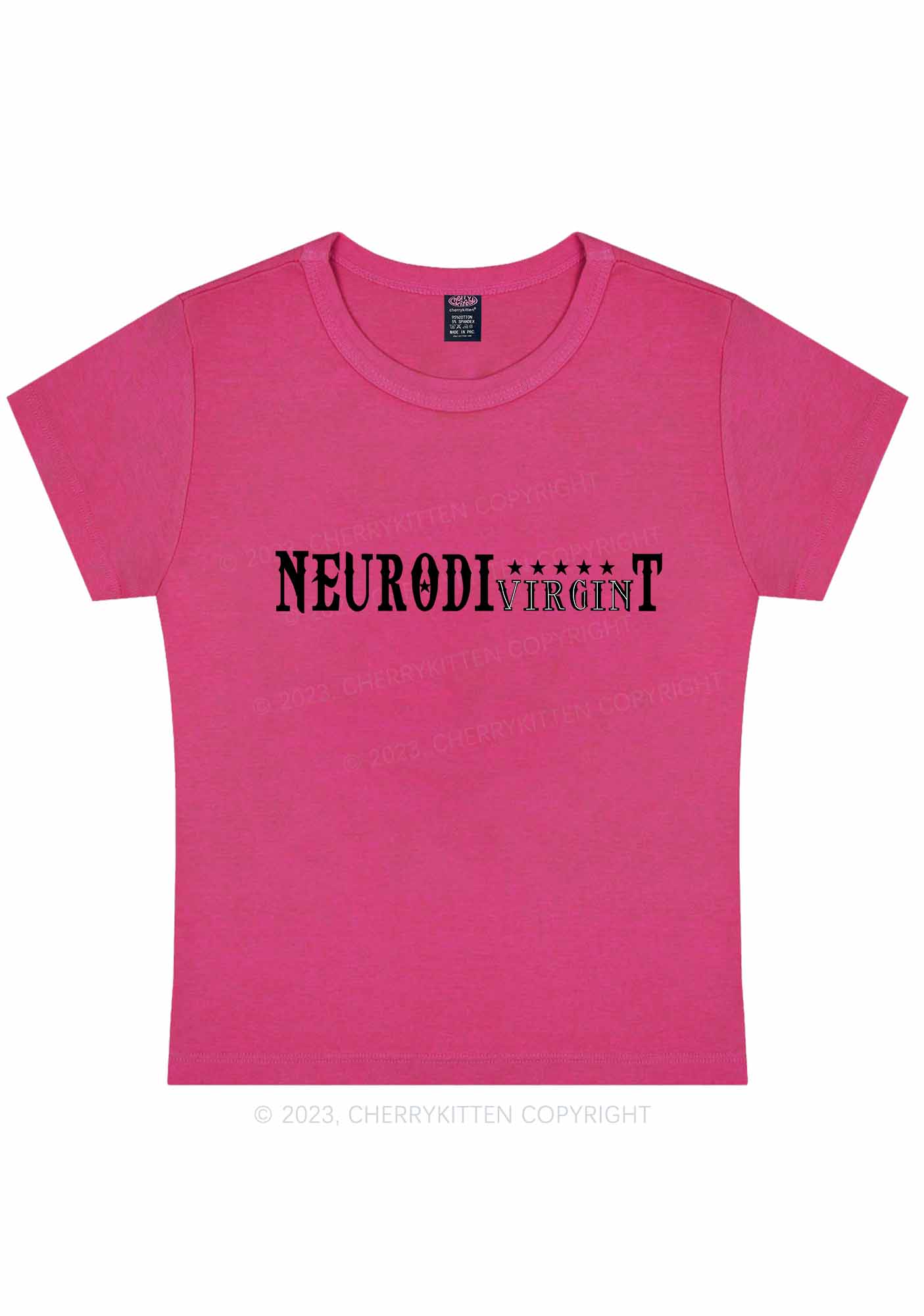 Curvy Neurodivirgint Stars Y2K Baby Tee Cherrykitten
