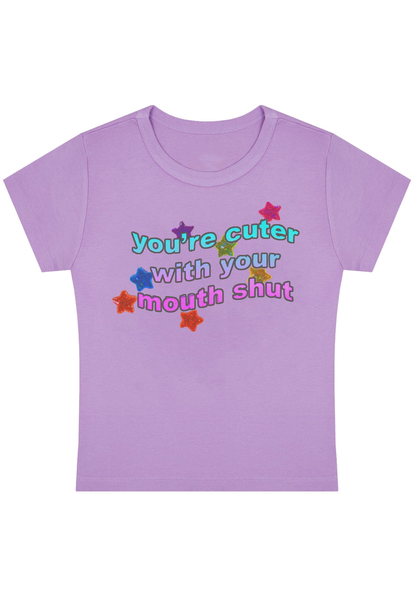 You're Cuter With Your Mouth Shut Y2K Baby Tee