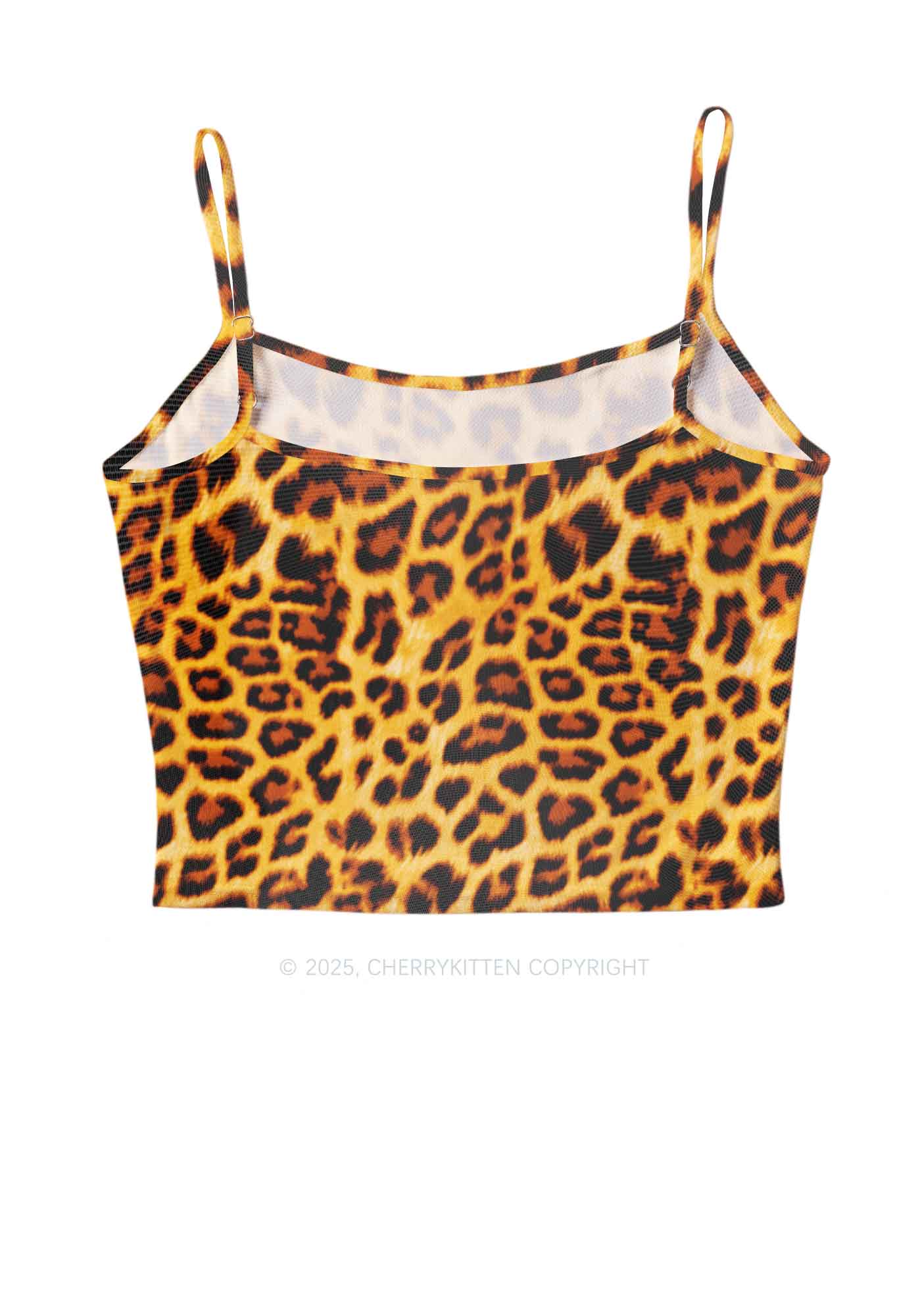Brown Leopard Y2K Mesh Cami Tank Cherrykitten