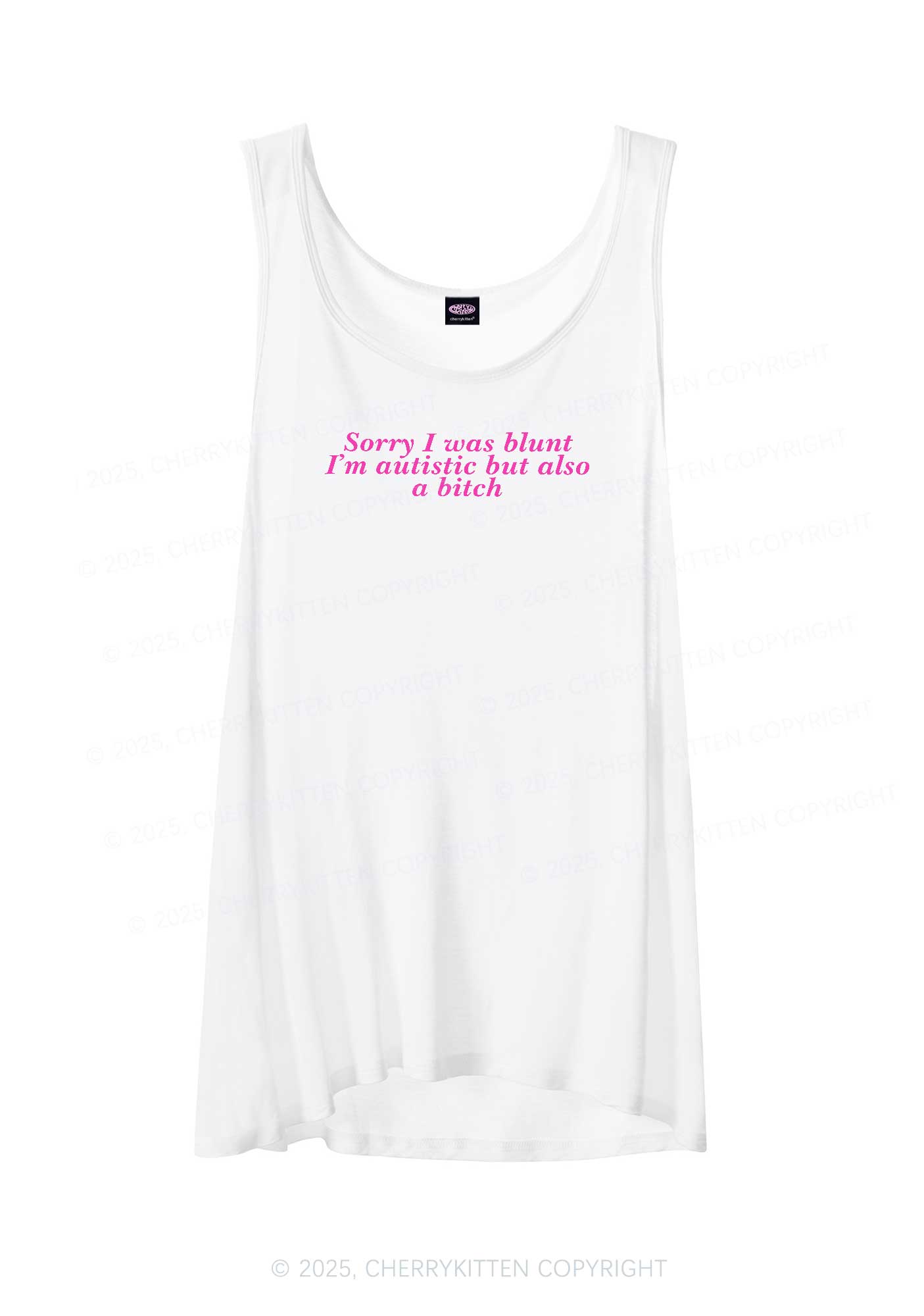 Sorry I Was Blunt Y2K Sheer Boyfriend Tank Cherrykitten