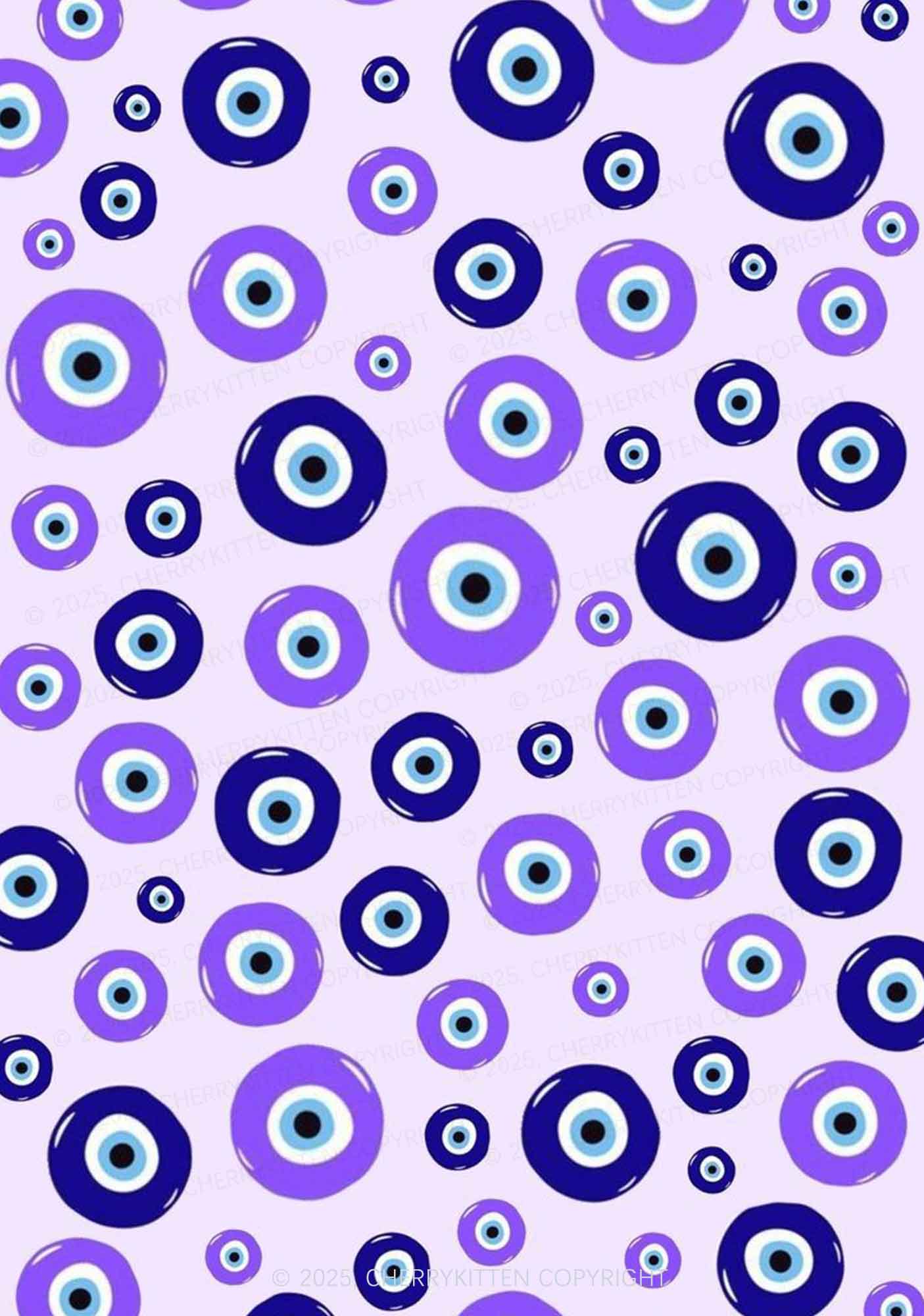 Purple Evil Eye Y2K Print Bikini Set Cherrykitten