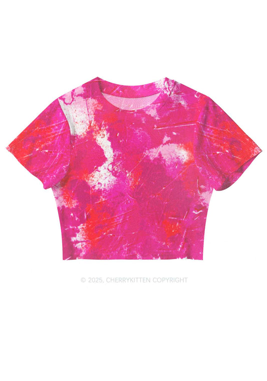 Lesbian Ink Pride Y2K Mesh Crop Top Cherrykitten