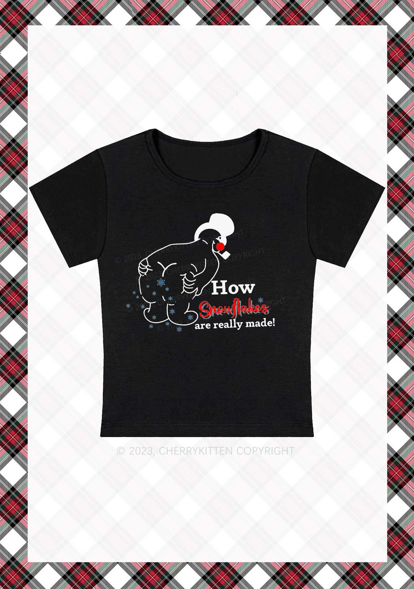 How Snowflakes Are Really Made Christmas Y2K Baby Tee Cherrykitten