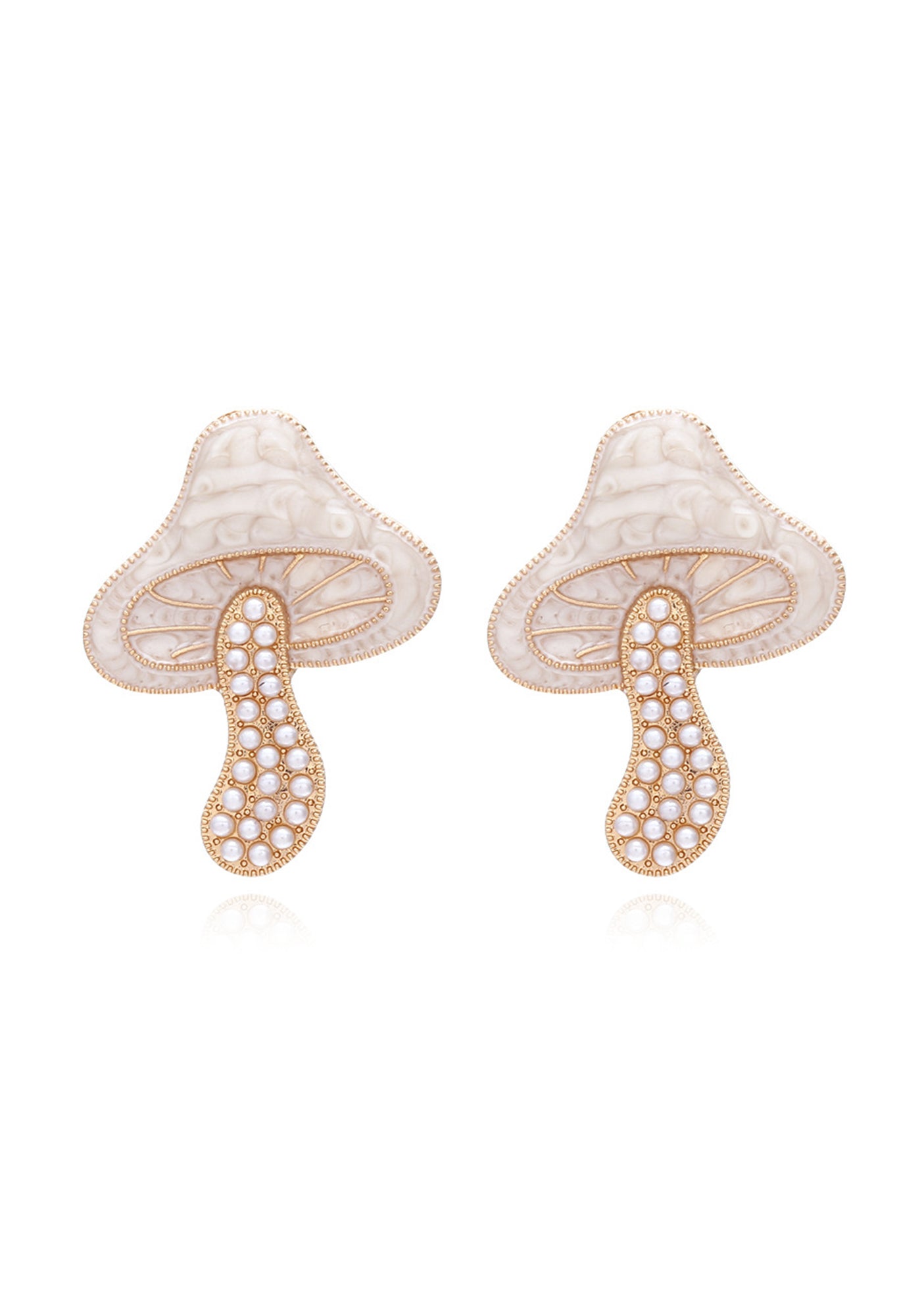Mushroom Pearl Stud Earrings