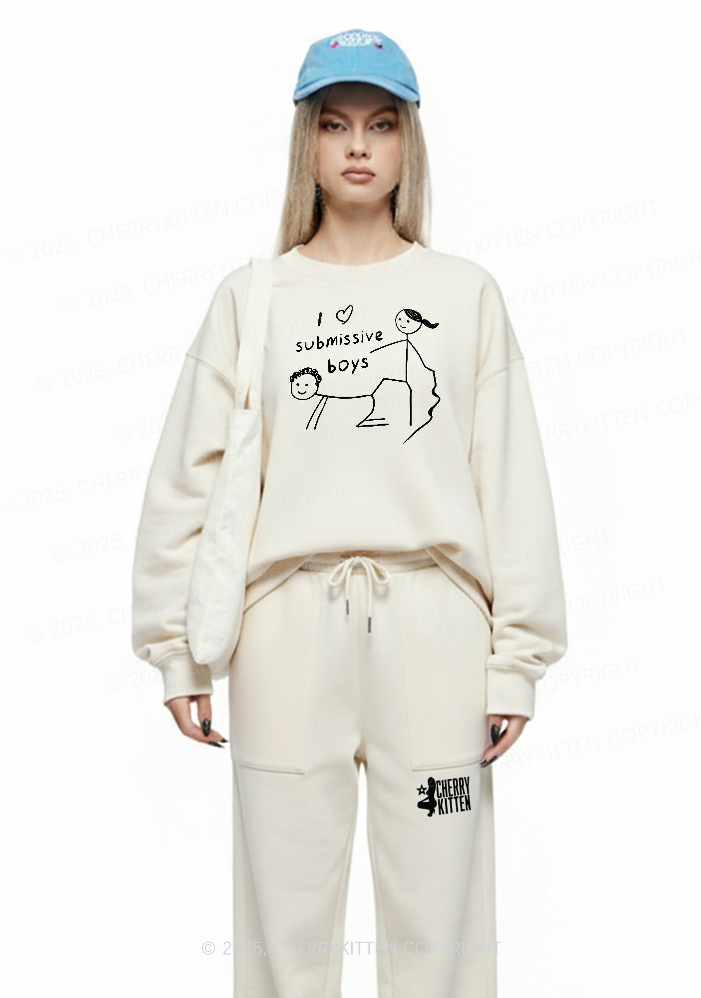 I Love S Boys Y2K Fleece Sweatshirts Set Cherrykitten