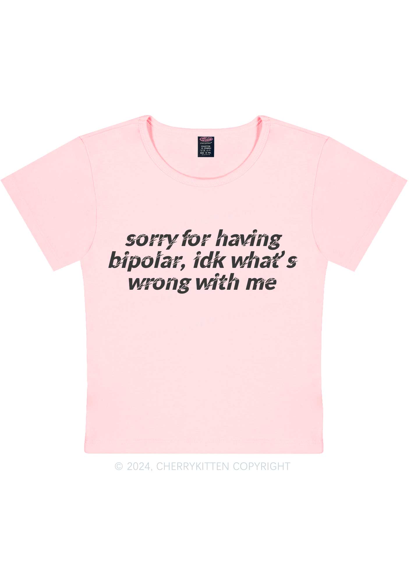 Sorry For Having Bipolar Y2K Baby Tee Cherrykitten