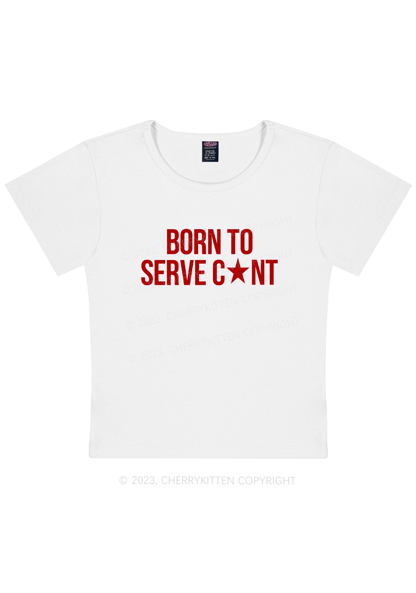 Curvy Born To Serve Cxxt Y2K Baby Tee Cherrykitten