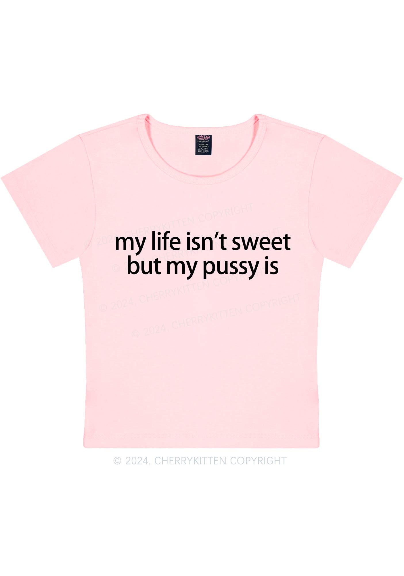 My Life Isn't Sweet Y2K Baby Tee Cherrykitten