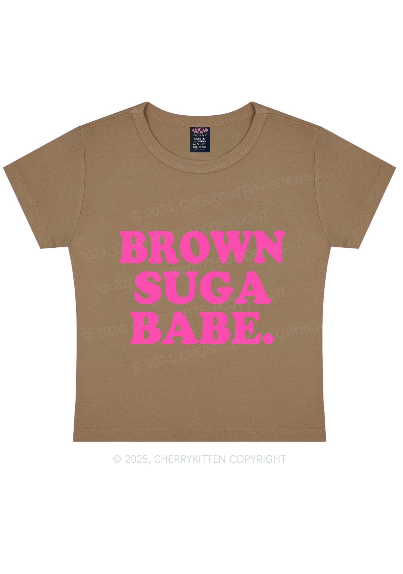 Brown Suga Babe Y2K Baby Tee Cherrykitten