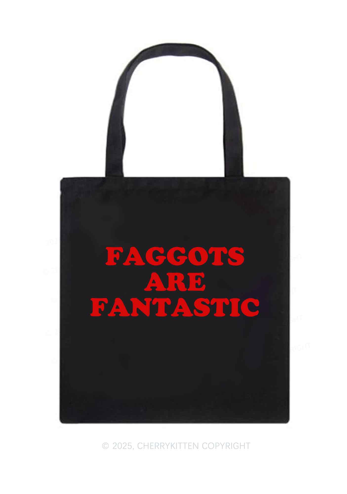 Faggots Are Fantastic Pride Y2K Canvas Tote Bag Cherrykitten