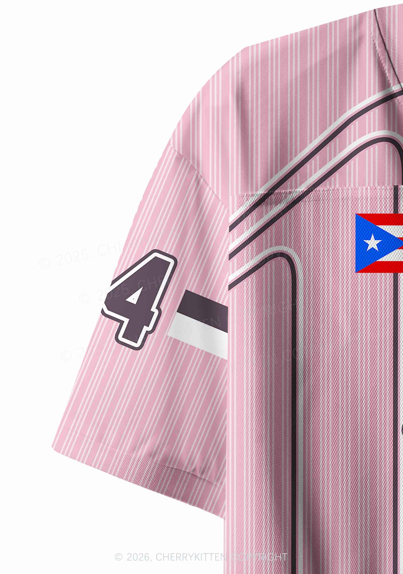 Pink Stripes Bunny Y2K Crop Sport Jersey Shirts Cherrykitten