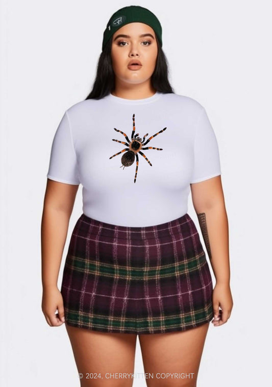 Curvy Mexican Red Knee Tarantula Y2K Baby Tee Cherrykitten