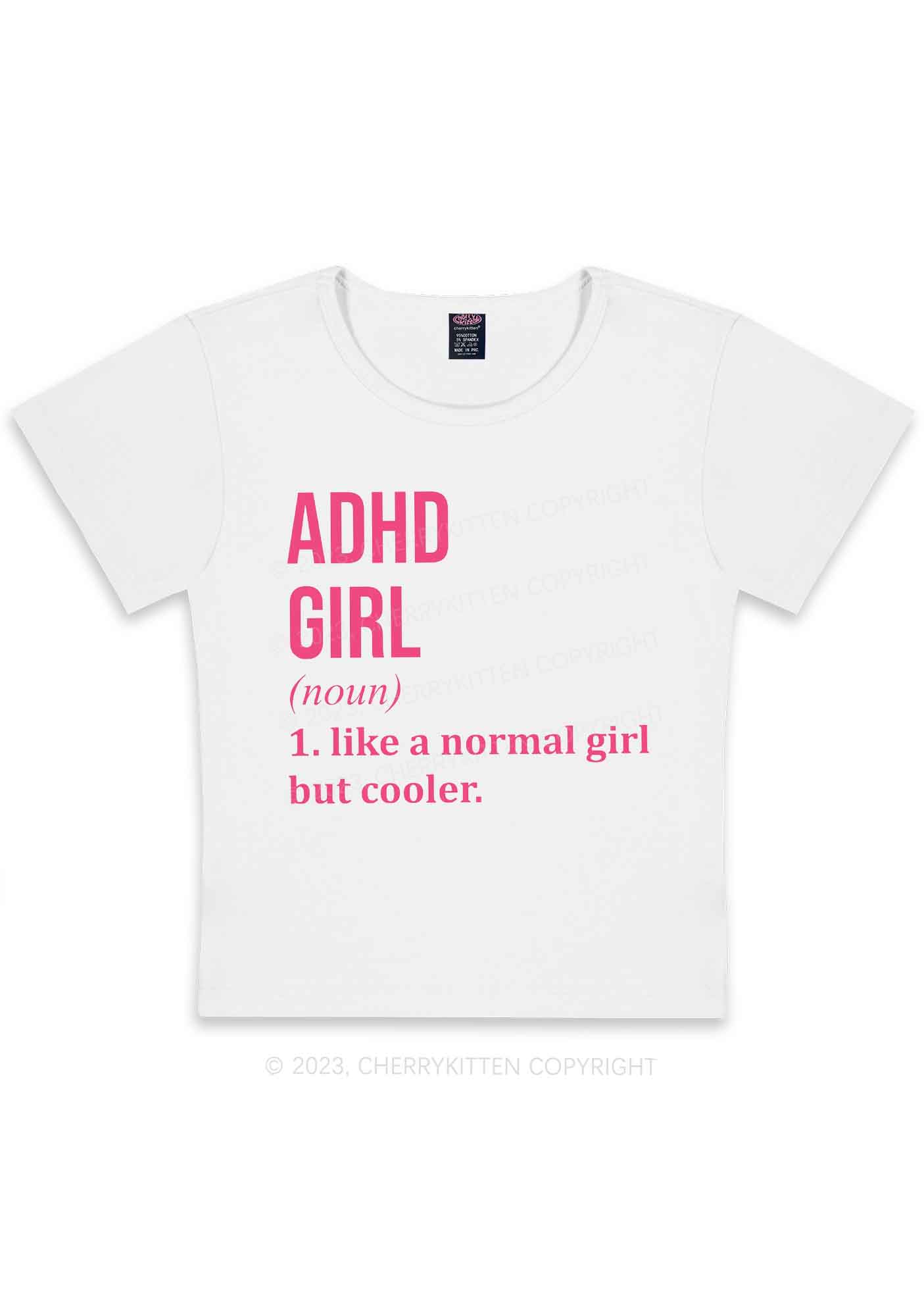 Curvy Definition ADHD Girl Y2K Baby Tee Cherrykitten