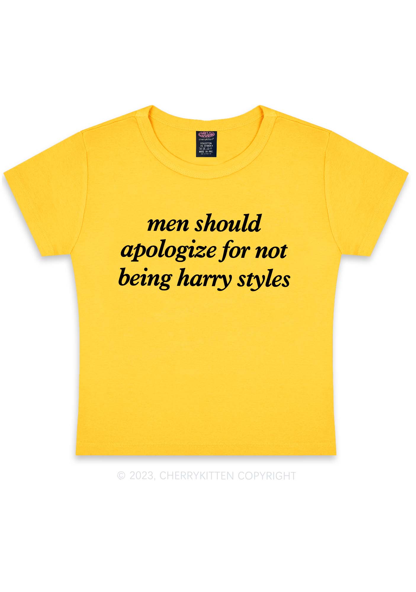 Men Should Apologize Y2K Baby Tee Cherrykitten