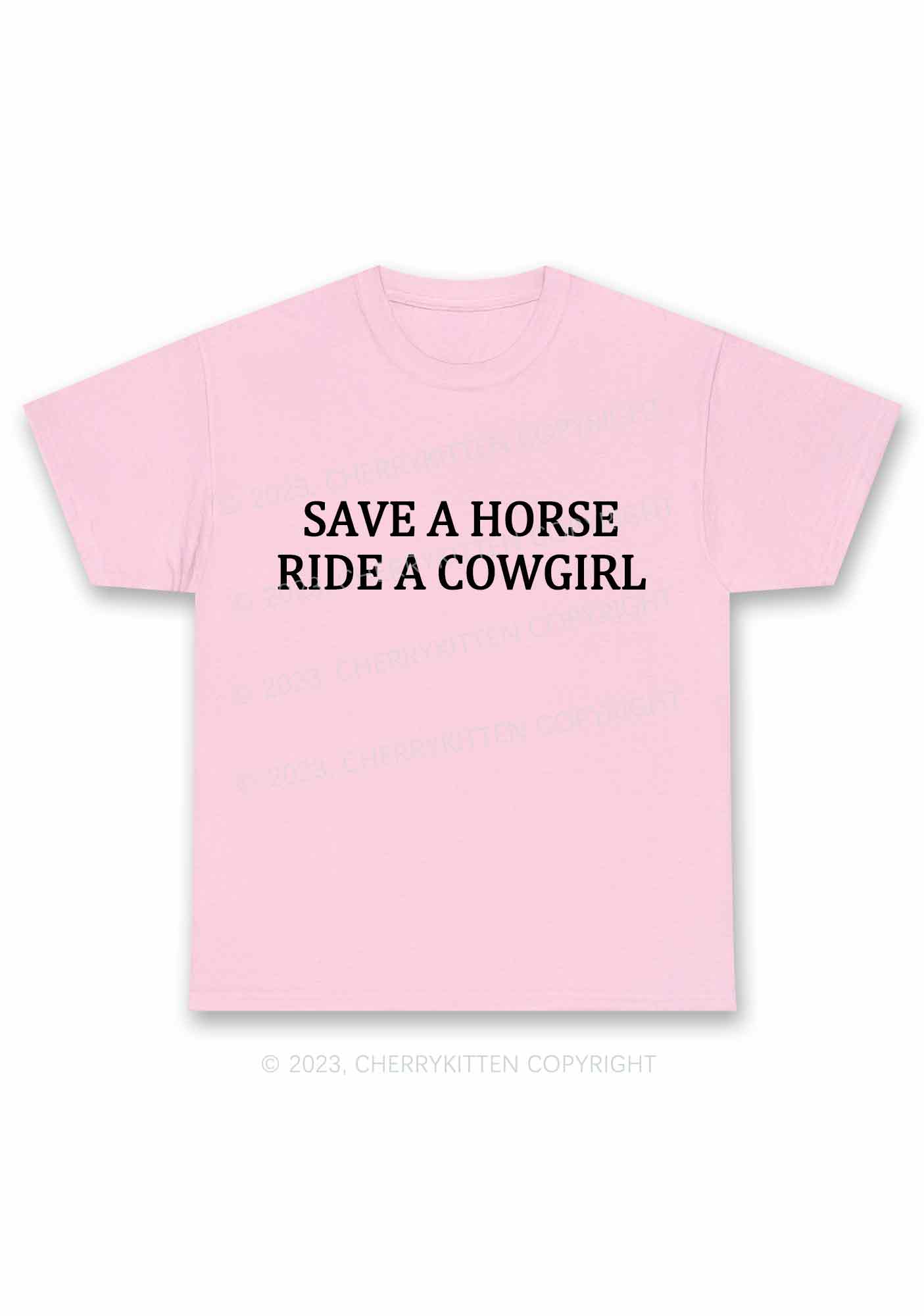 Save A Horse Ride A Cowgirl Y2K Chunky Shirt Cherrykitten