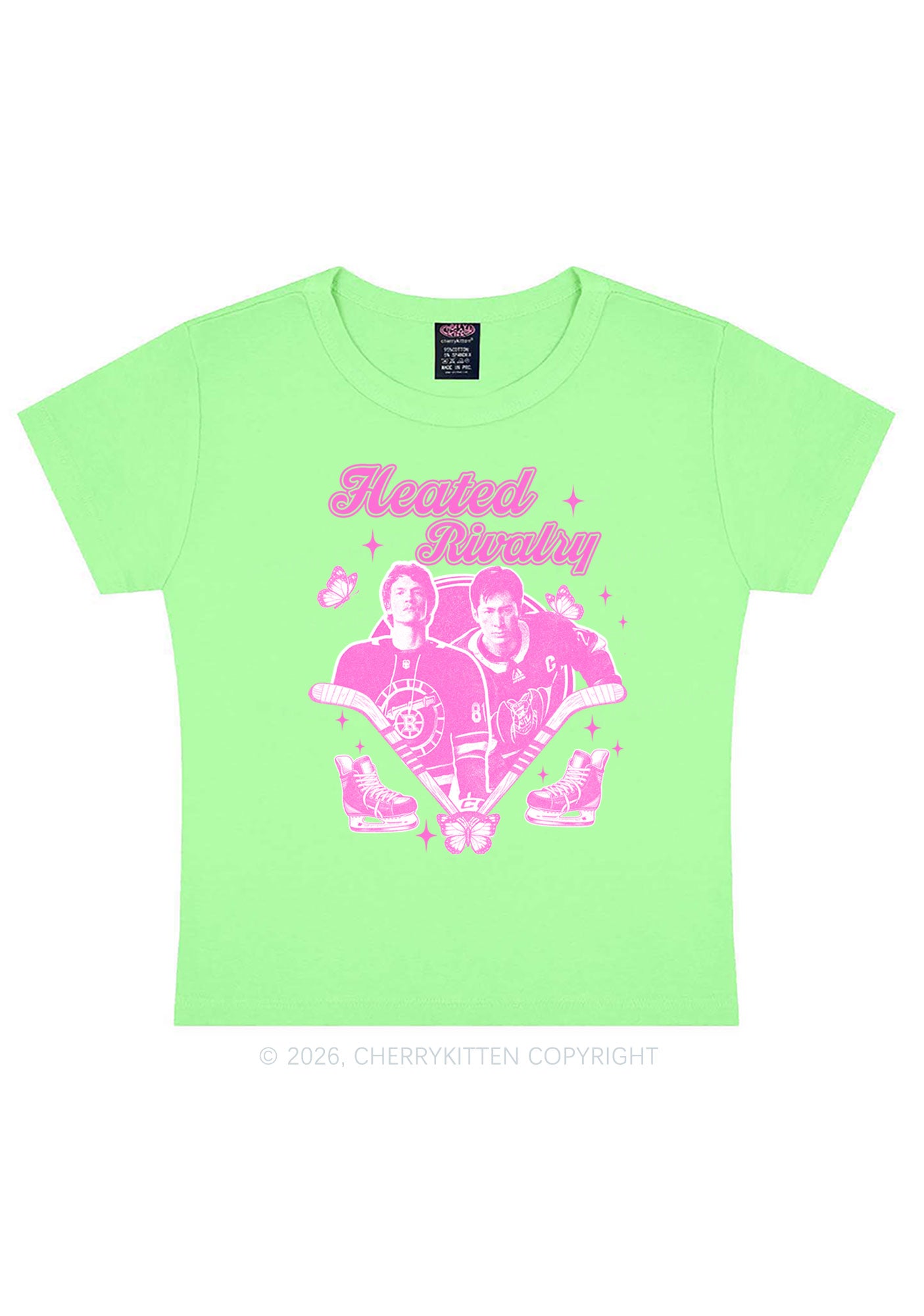 Retro Hockey Elements Y2K Baby Tee Cherrykitten