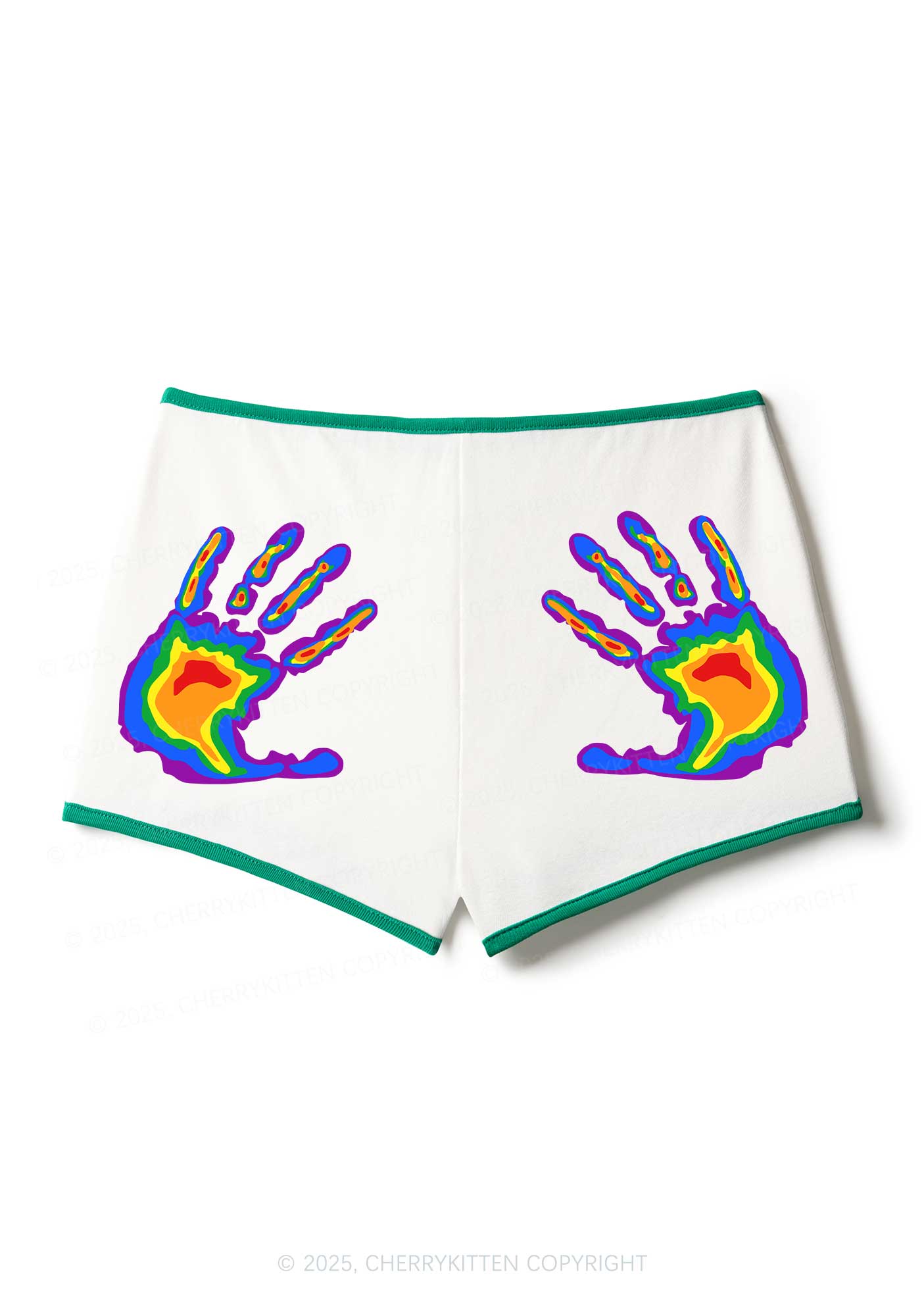 Thermal Hands Pride Y2K Booty Shorts Cherrykitten