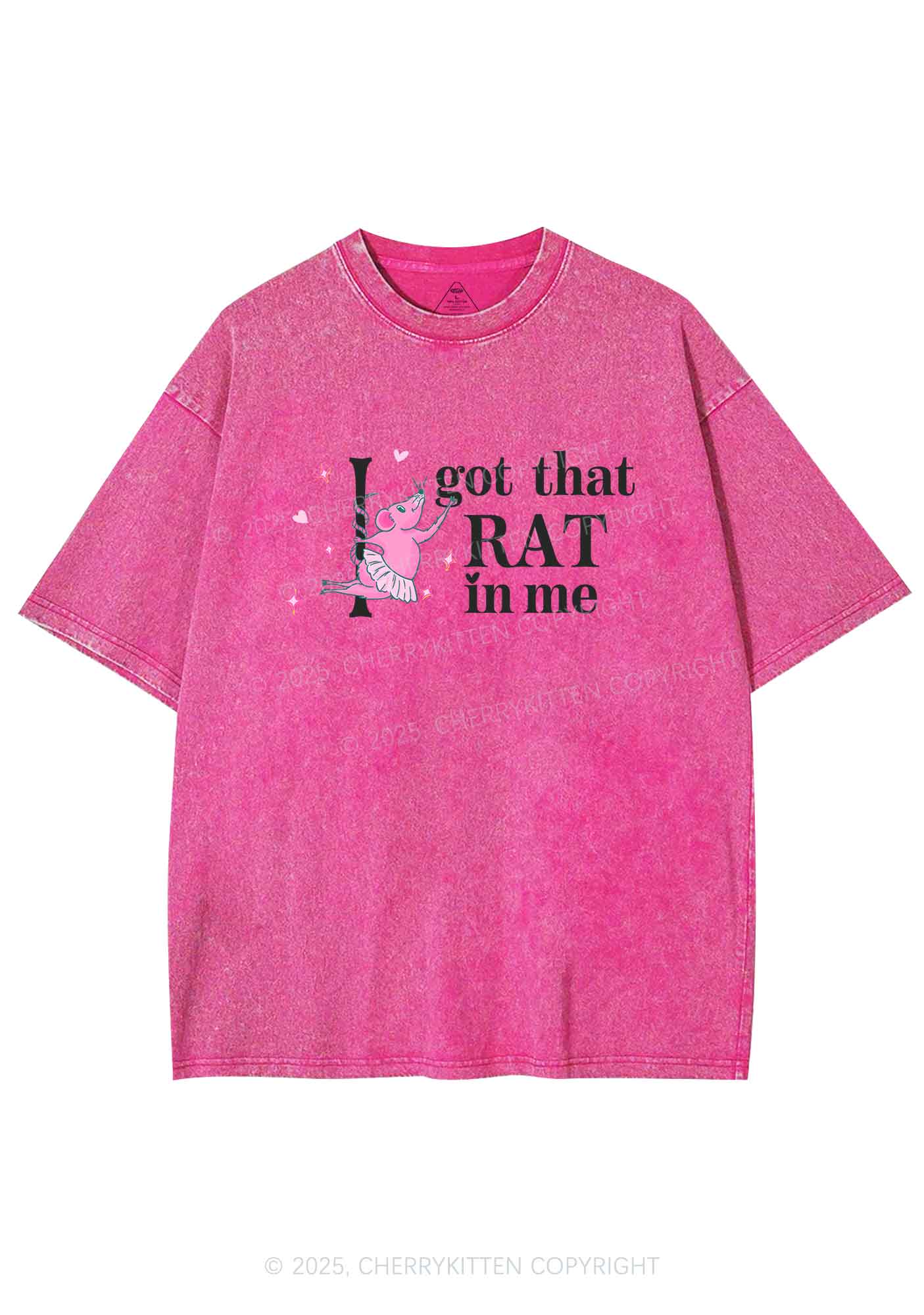 Got Rat In Me Y2K Shirts Washed Tee Cherrykitten