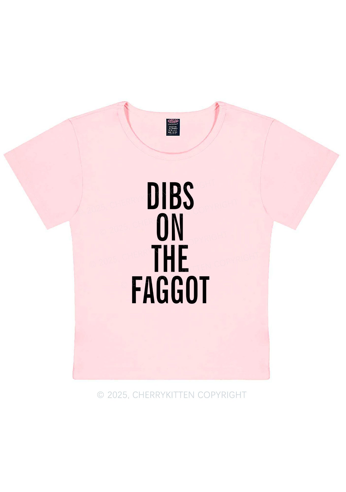 Dibs On The Faggot Pride Y2K Baby Tee Cherrykitten
