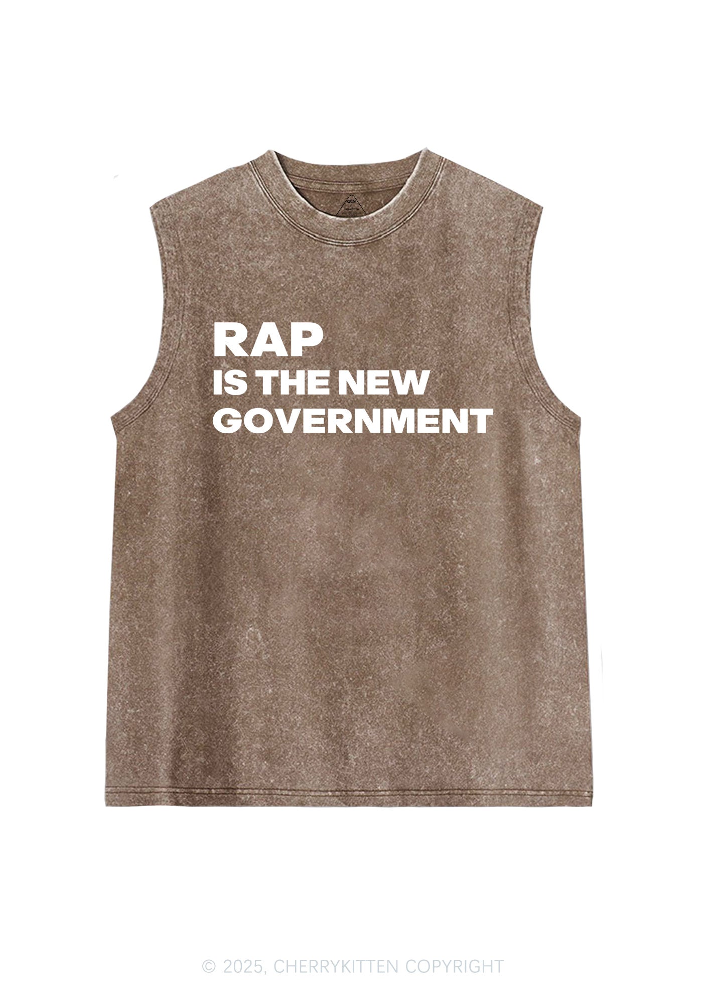 Rap Government Y2K Washed Muscle Tank Cherrykitten