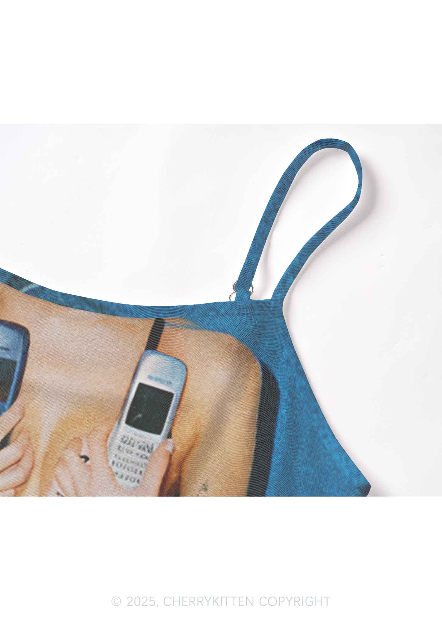 Phone Txts Y2K Mesh Cami Tank Cherrykitten
