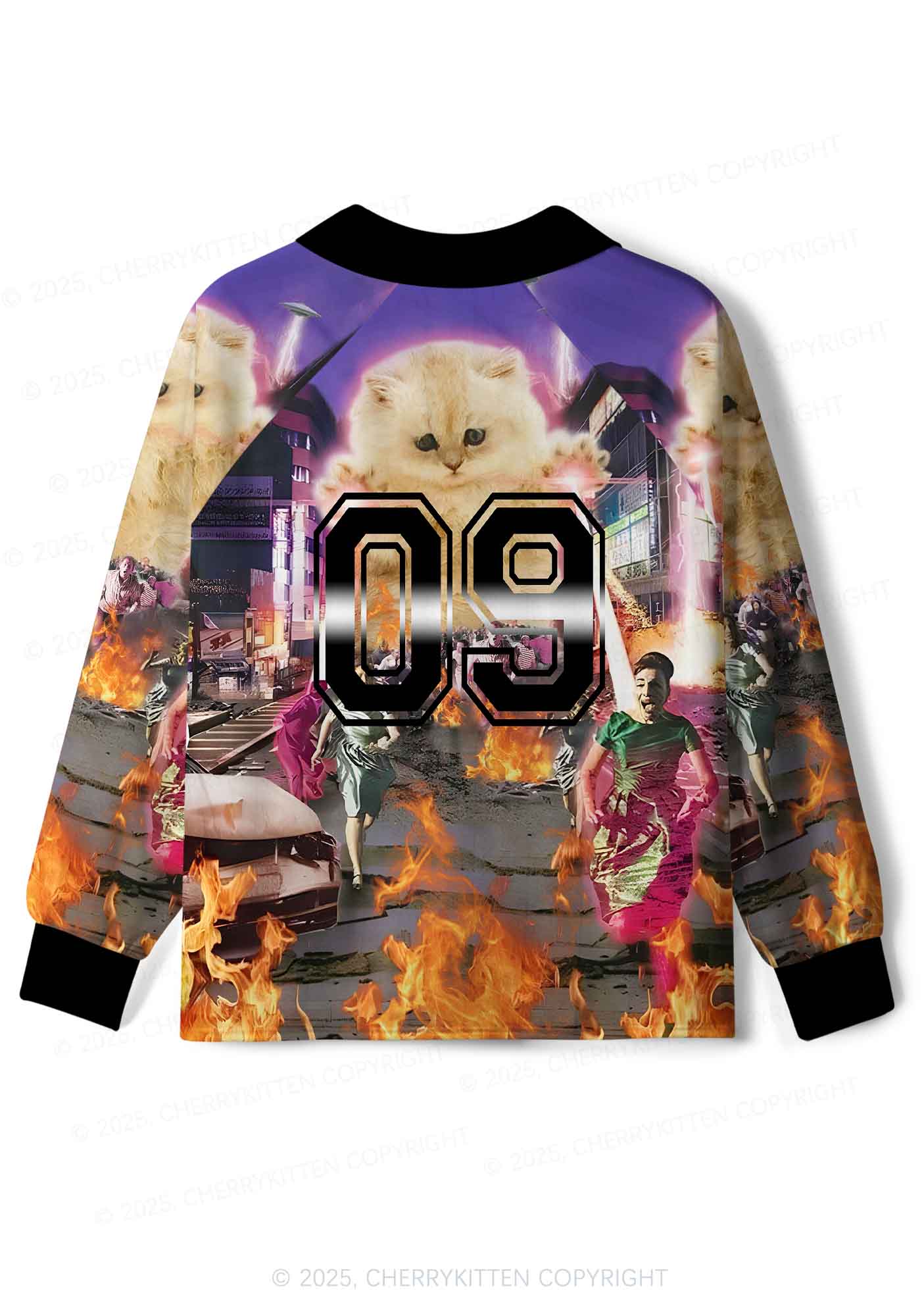 Custom Super Power Kitten Y2K Sport Long Sleeve Jersey Shirts Cherrykitten