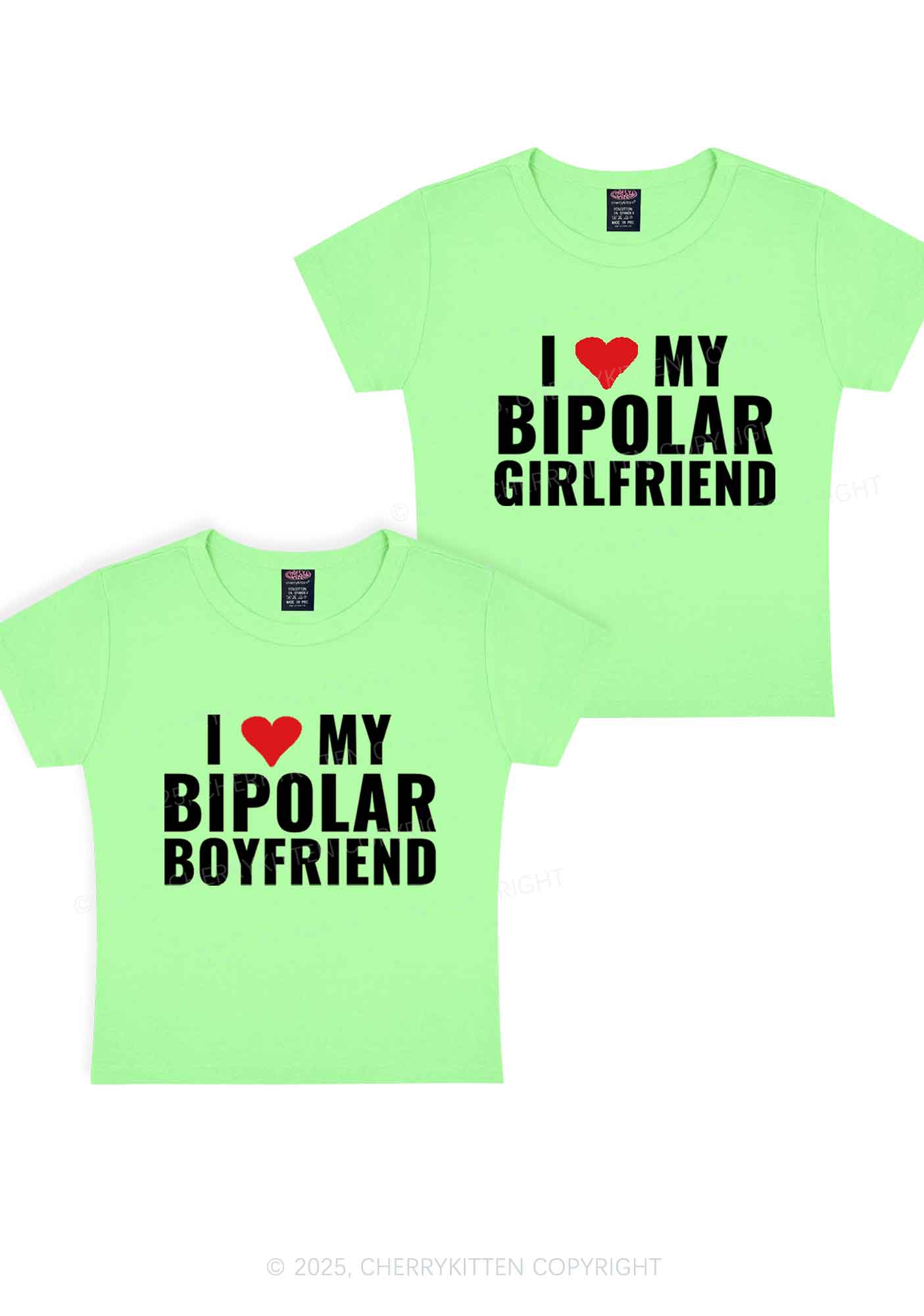 I Love My Bipolar GF BF Y2K Valentine's Day Baby Tee Cherrykitten