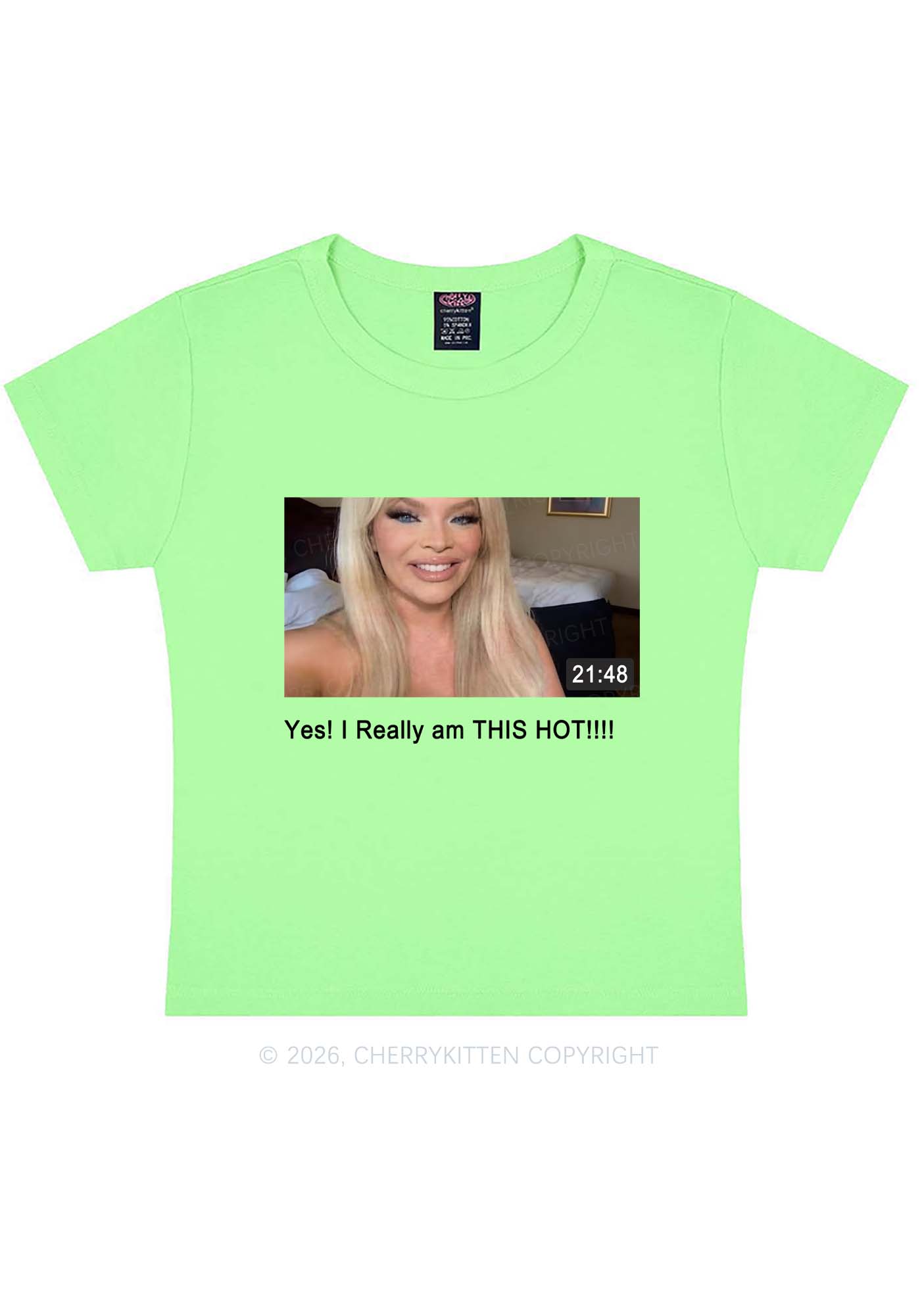 I Am Really Hot Y2K Baby Tee Cherrykitten