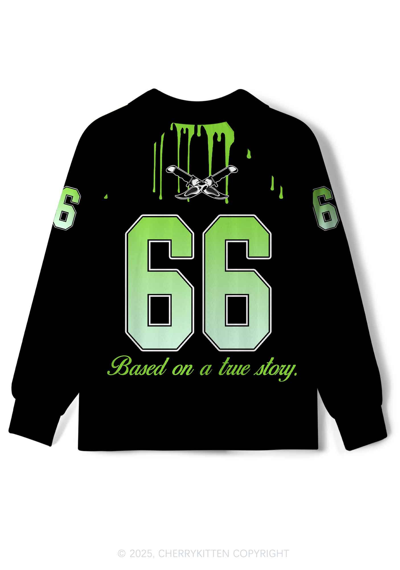 Custom Halloween Black Stab Ghost Y2K Long Sleeve Sport Jersey Shirts Cherrykitten