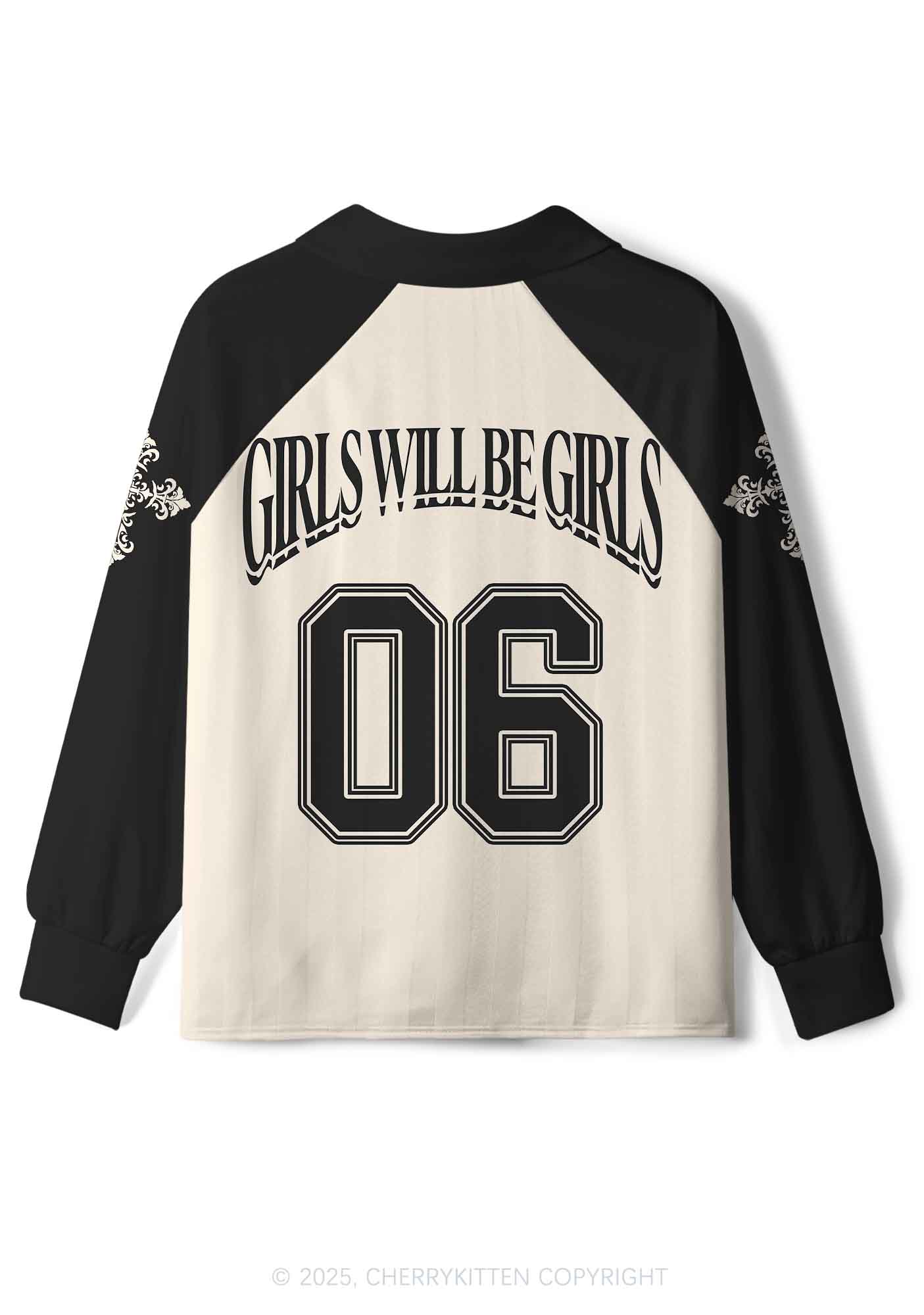 Custom Halloween Girls Will Be Girls Y2K Long Sleeve Sport Jersey Shirts Cherrykitten
