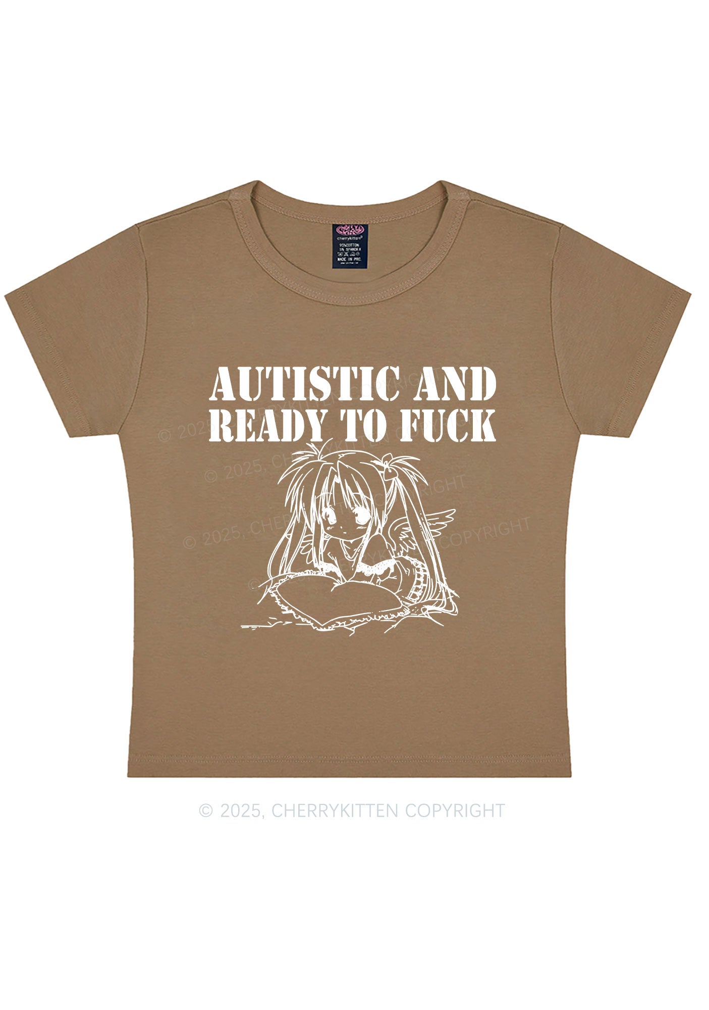 Autistic Ready To Fxxk Y2K Baby Tee Cherrykitten