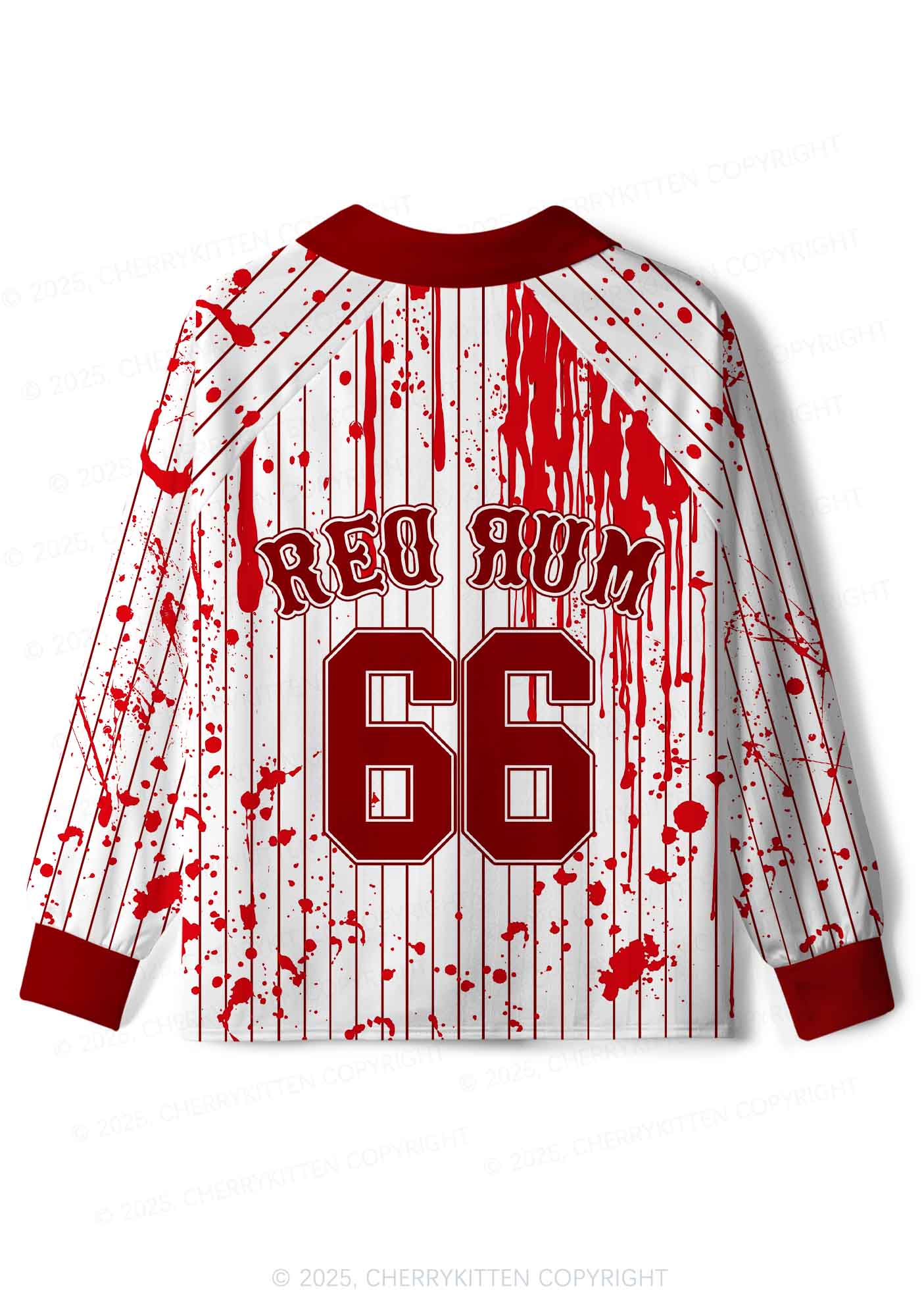 Halloween Custom Red Rum Blood Y2K Sport Long Sleeve Jersey Shirts Cherrykitten