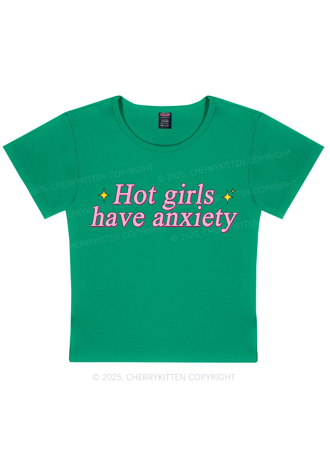 Hot Girls Anxiety Y2K Baby Tee Cherrykitten