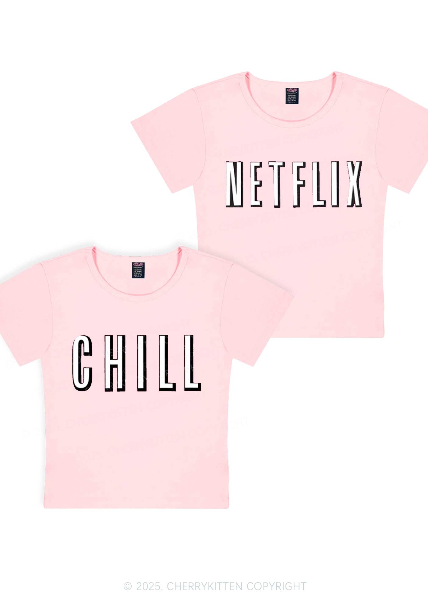Netflix Chill Y2K Valentine's Day Baby Tee Cherrykitten