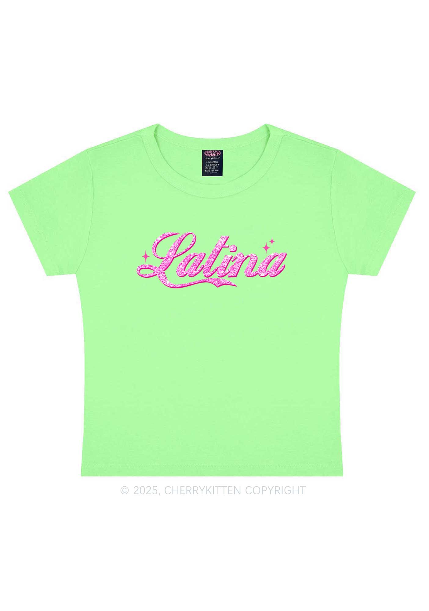 Pink Latina Y2K Baby Tee Cherrykitten