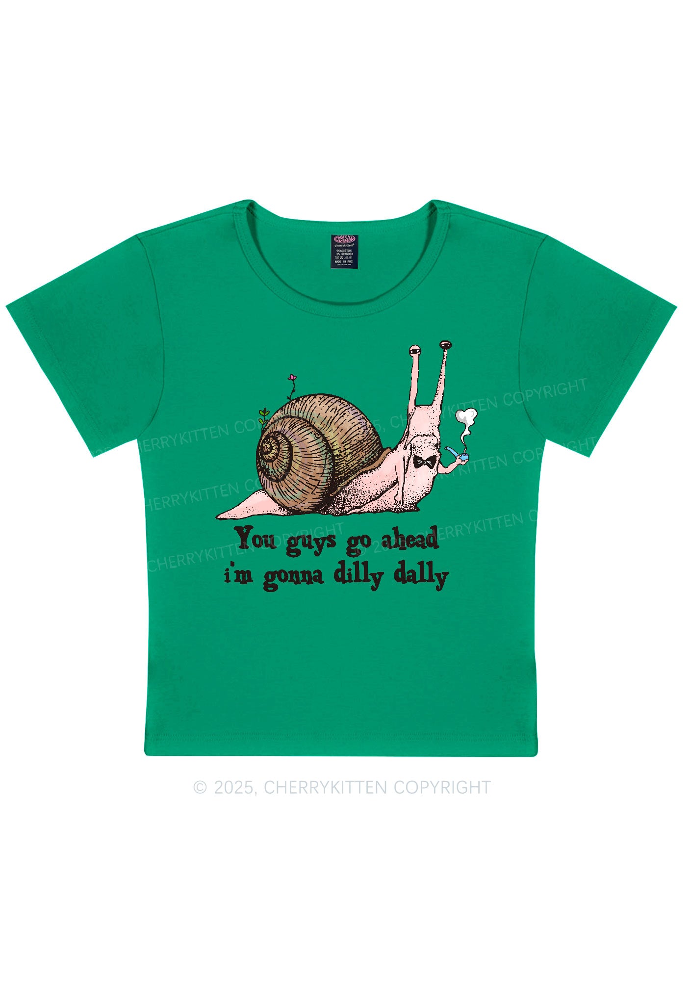 Im Gonna Dilly Dally Y2K Baby Tee Cherrykitten