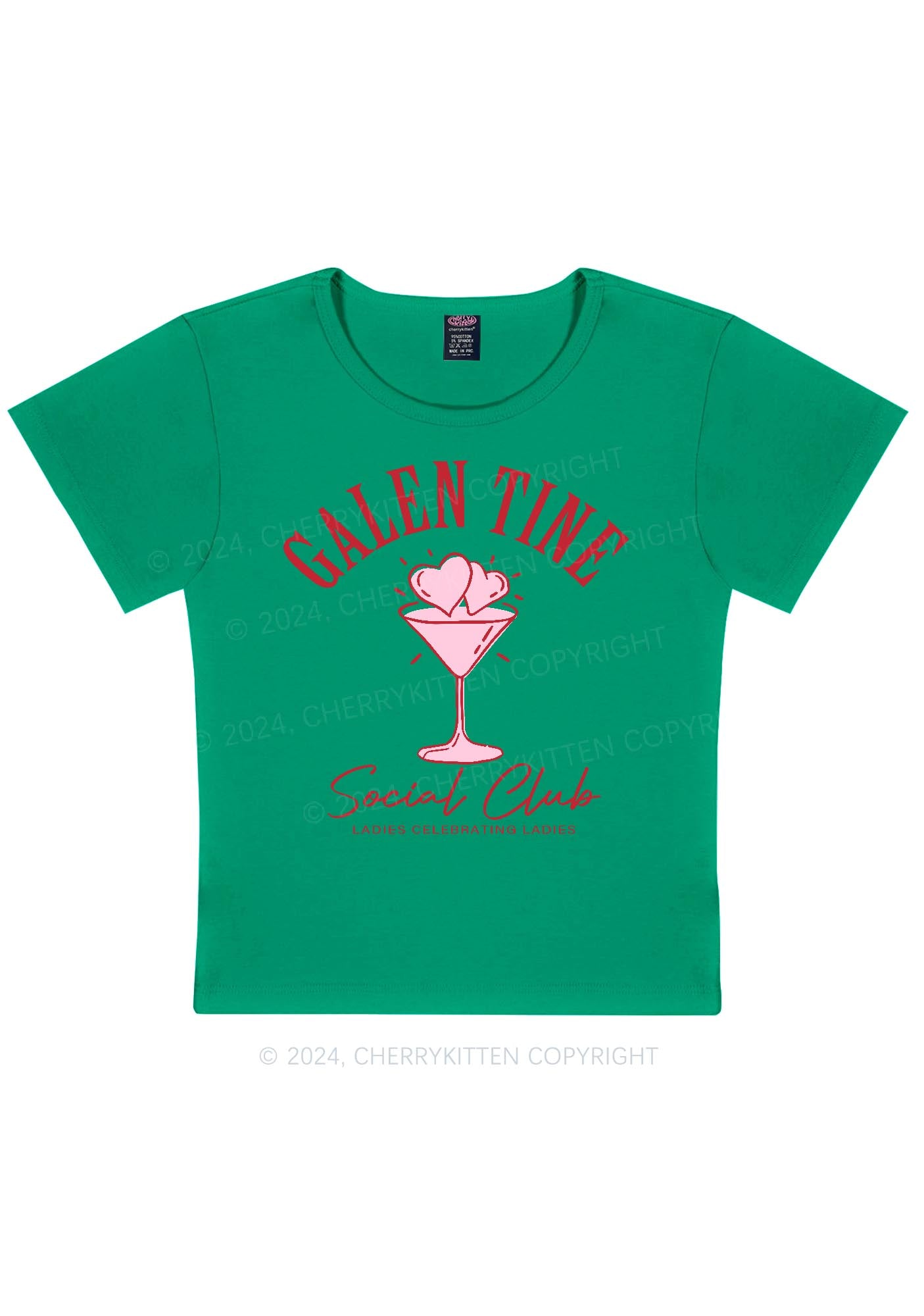 Galentine Social Club Y2K Valentine's Day Baby Tee Cherrykitten