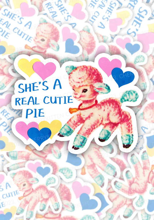 She's A Real Cutie Pie 1Pc Y2K Sticker Cherrykitten
