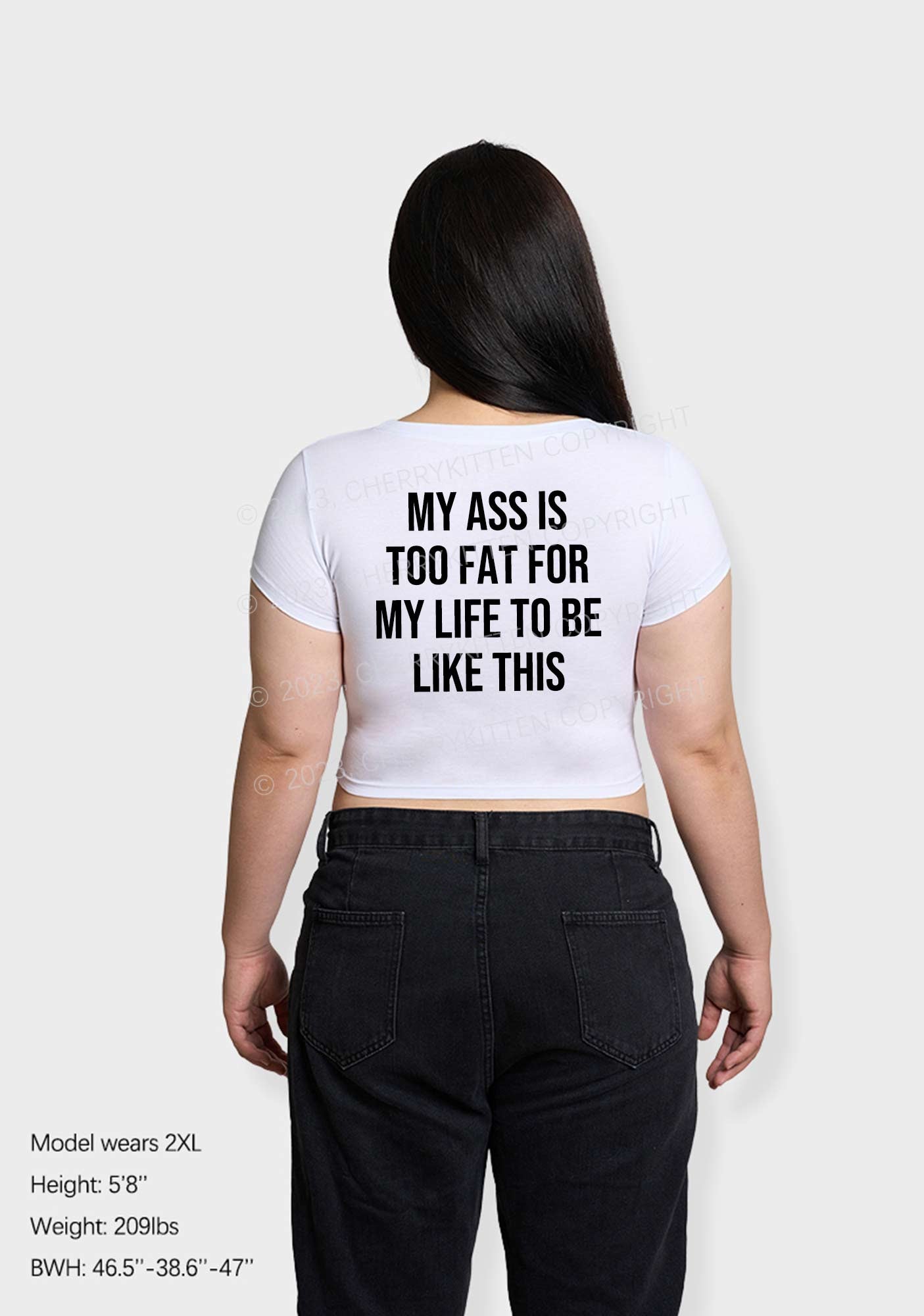 Curvy Too Big For My Life Y2K Baby Tee Cherrykitten