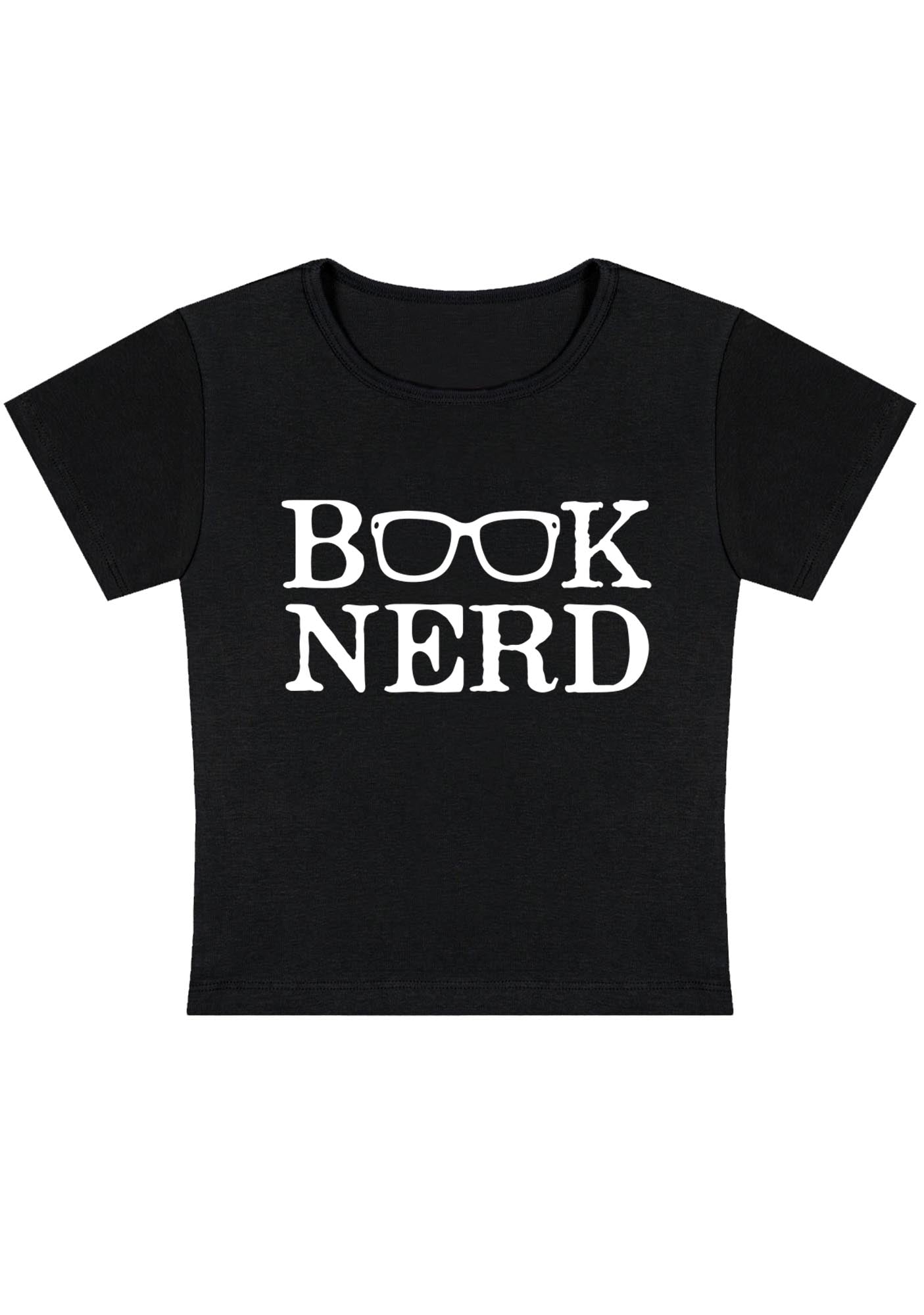 Book Nerd Glasses Y2K Baby Tee