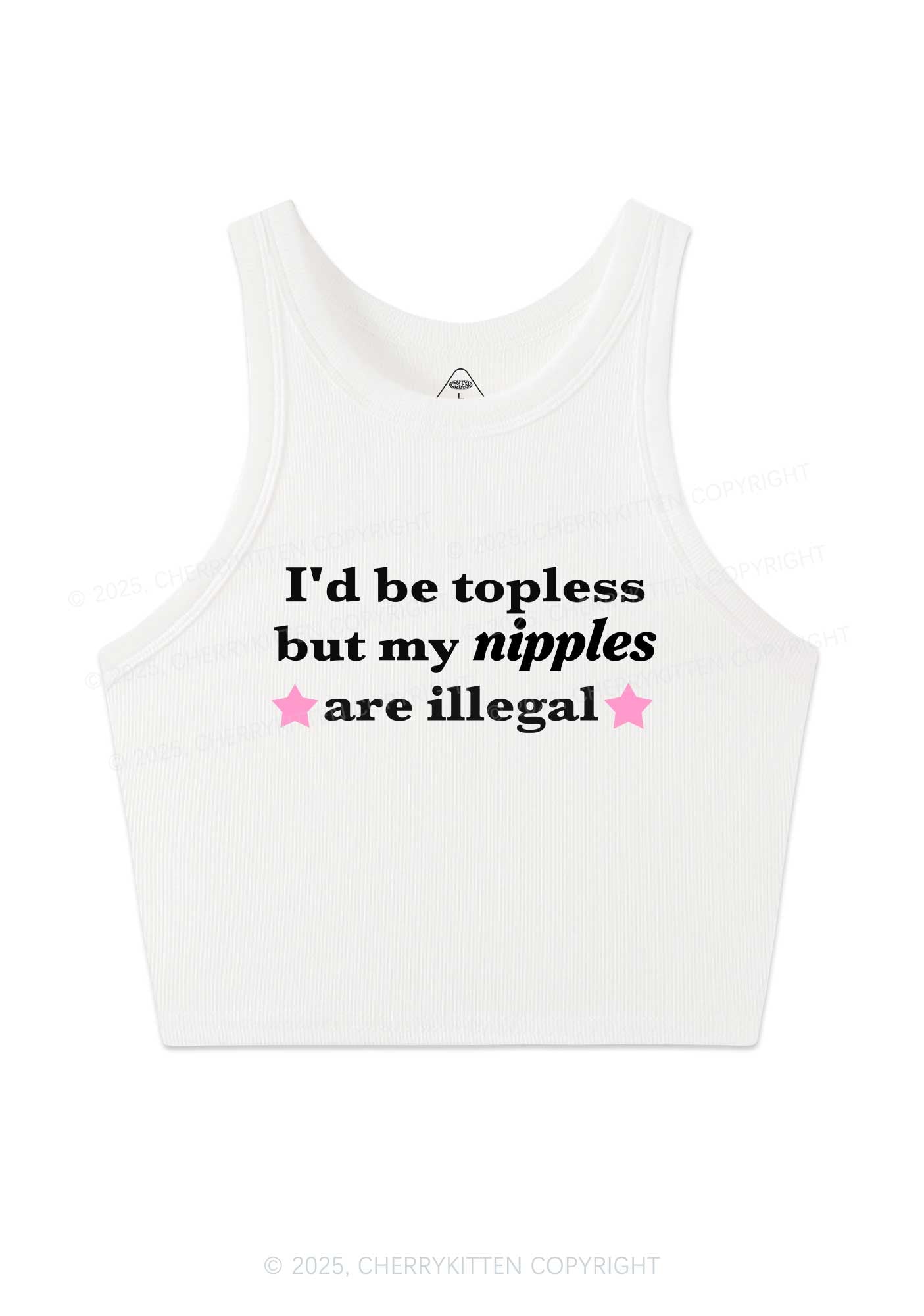 Nixxles Are Illegal Y2K Crop Tank Top Cherrykitten