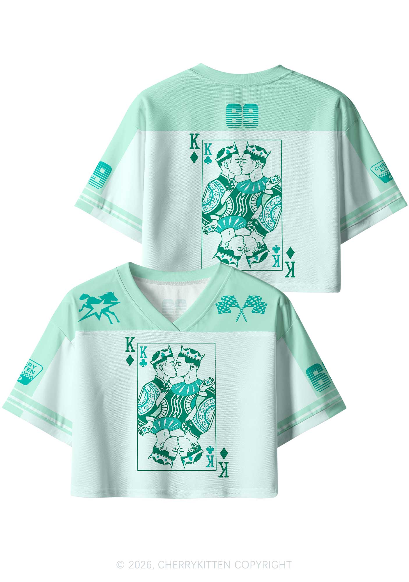 Gay King Pride Y2K Crop Sport Jersey Shirts Cherrykitten