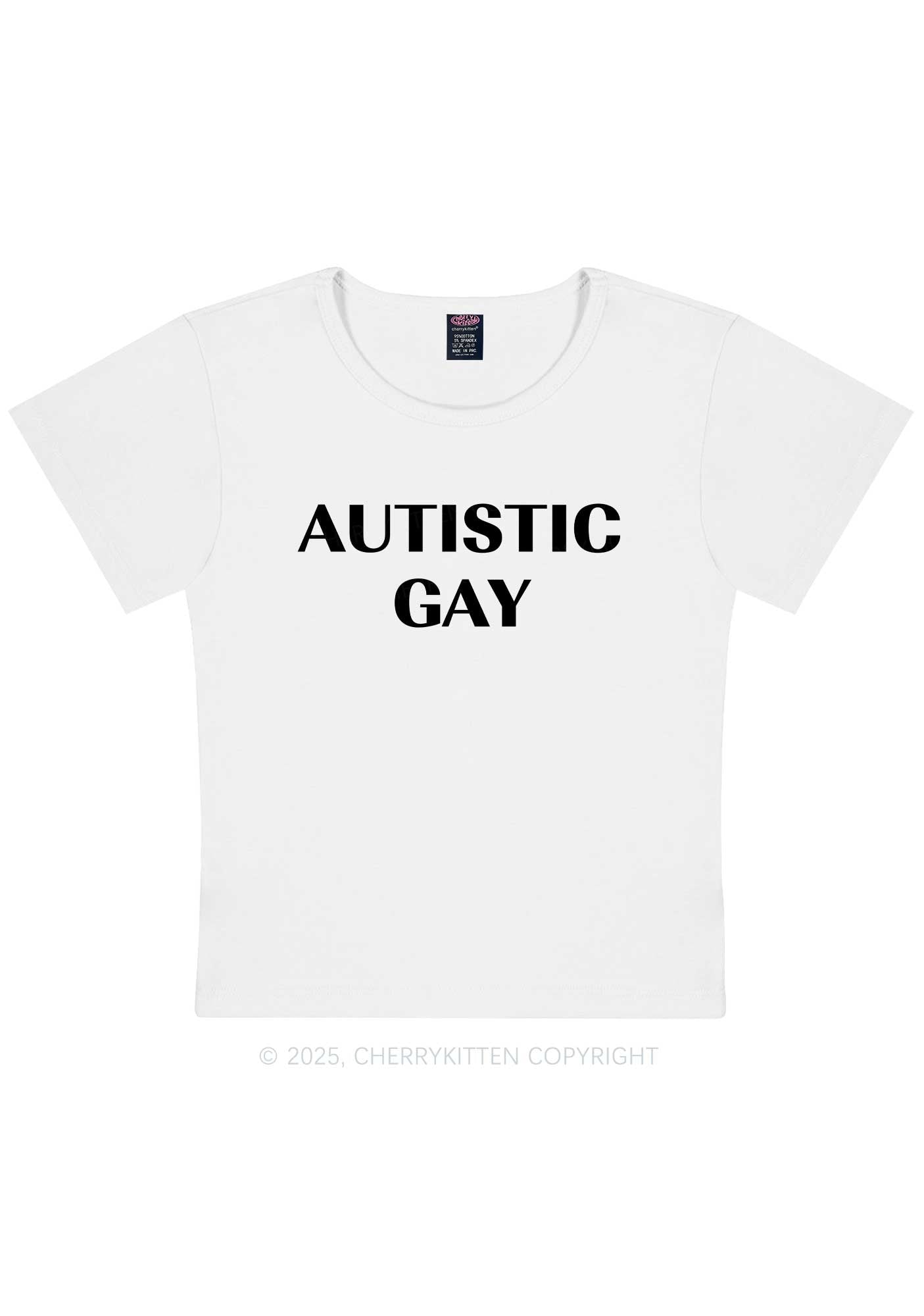 Autistic Gay Pride Y2K Baby Tee Cherrykitten