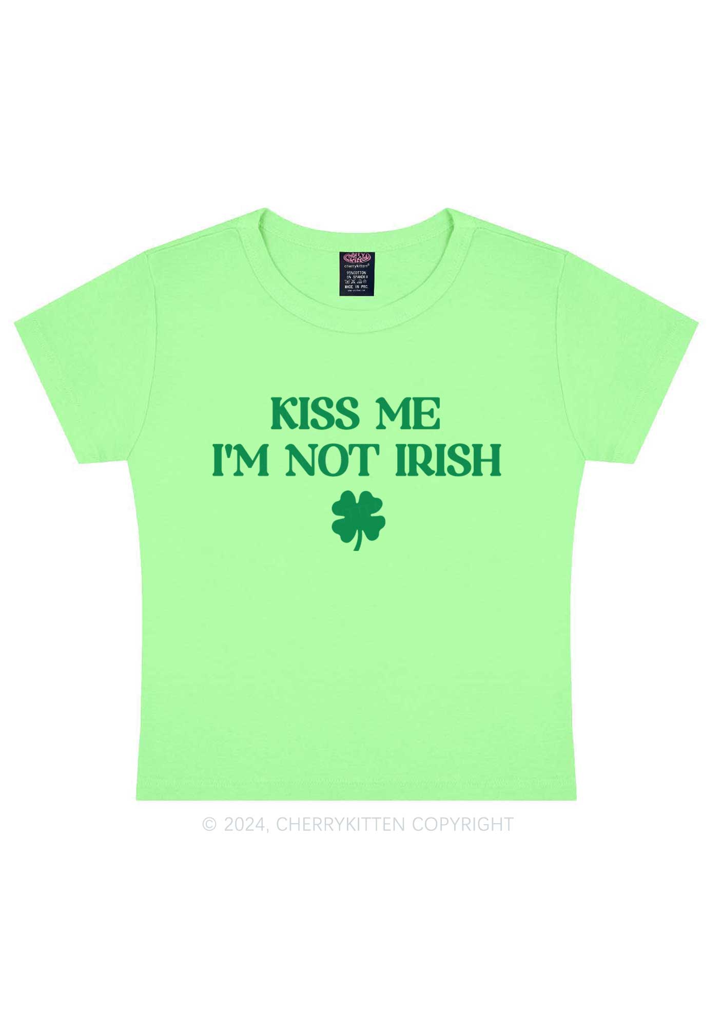 Im Not Irish St Patricks Y2K Baby Tee Cherrykitten