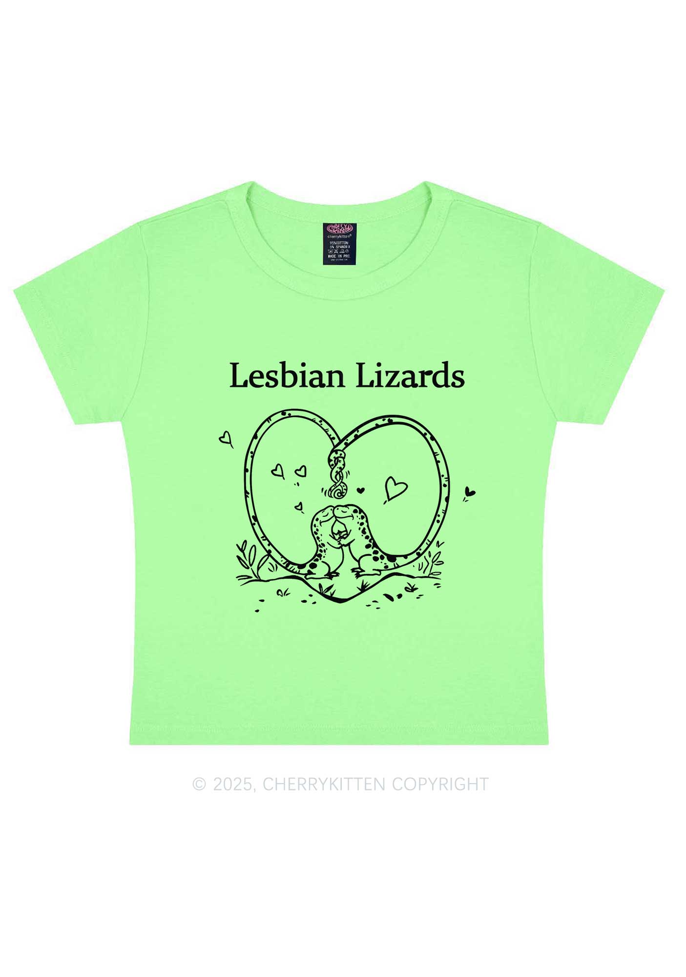Lesbian Lizards Y2K Baby Tee Cherrykitten