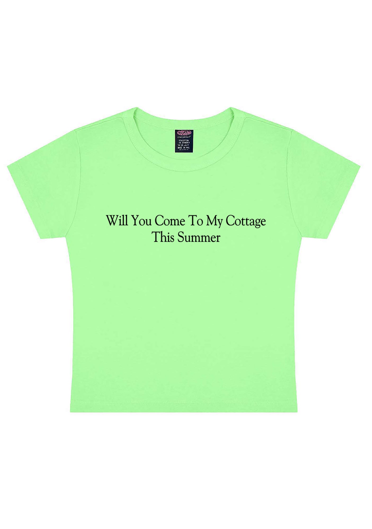Will You Come To My Cottage HR Y2K Baby Tee Cherrykitten